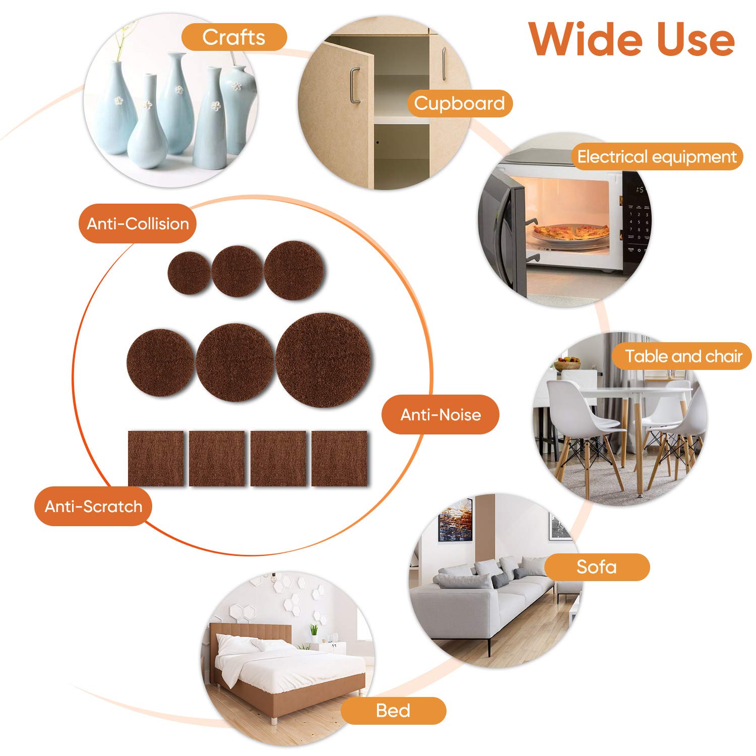 Furniture Pads Felt Pads 300 Pieces Huge Pack Furniture Felt Pads (300 Count)