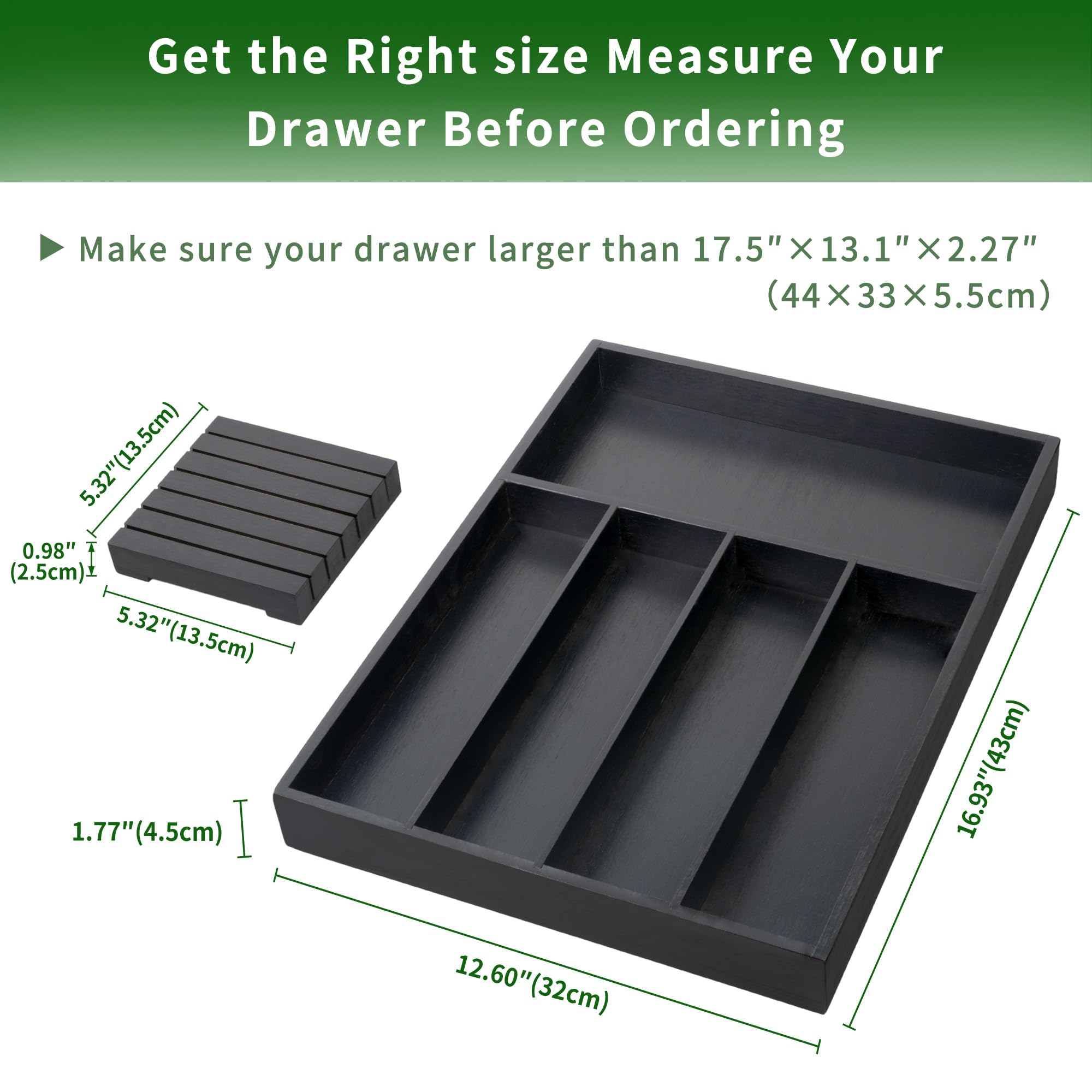 Bamboo Silverware Drawer Organizer