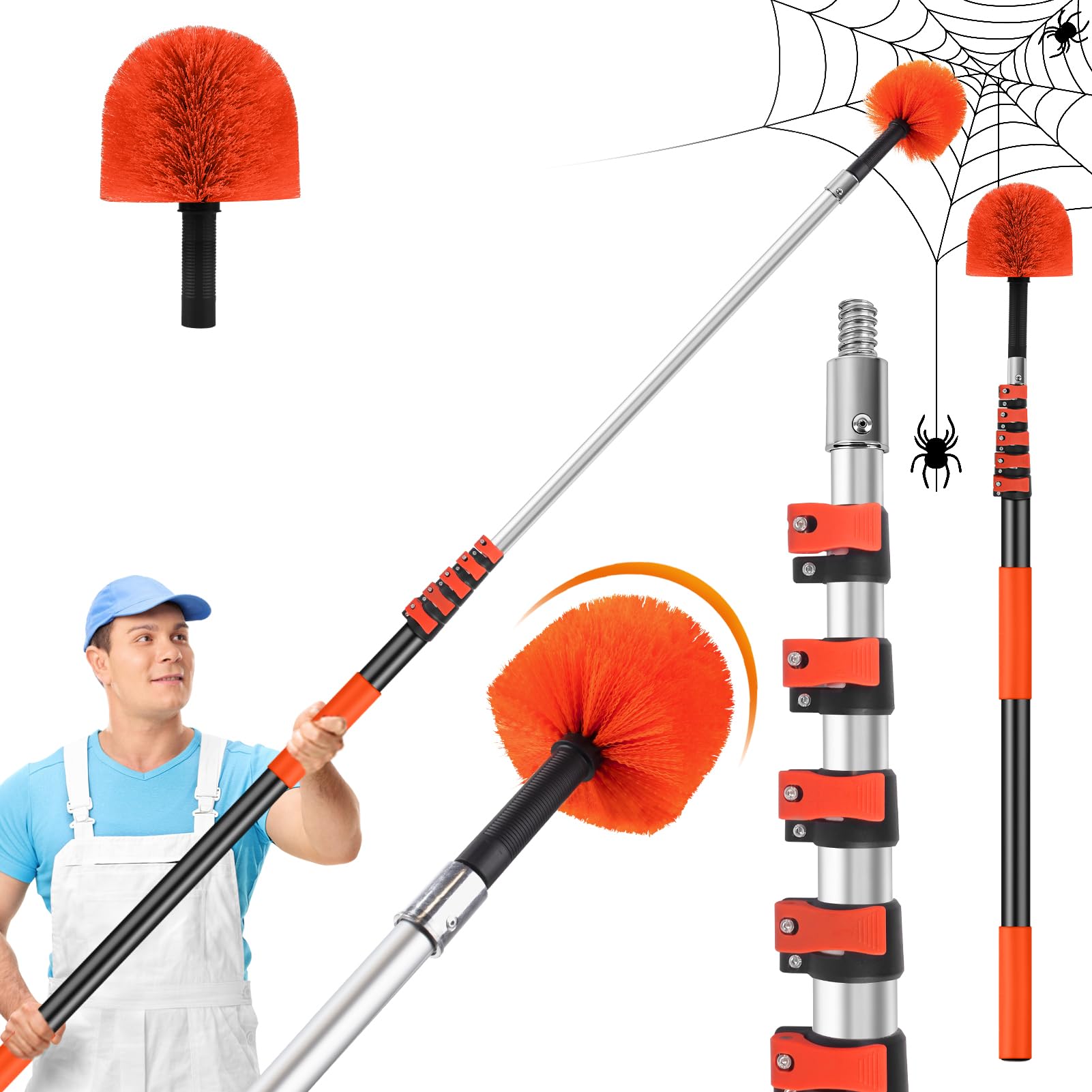 30FT Reach Cobweb Duster with Extension Pole