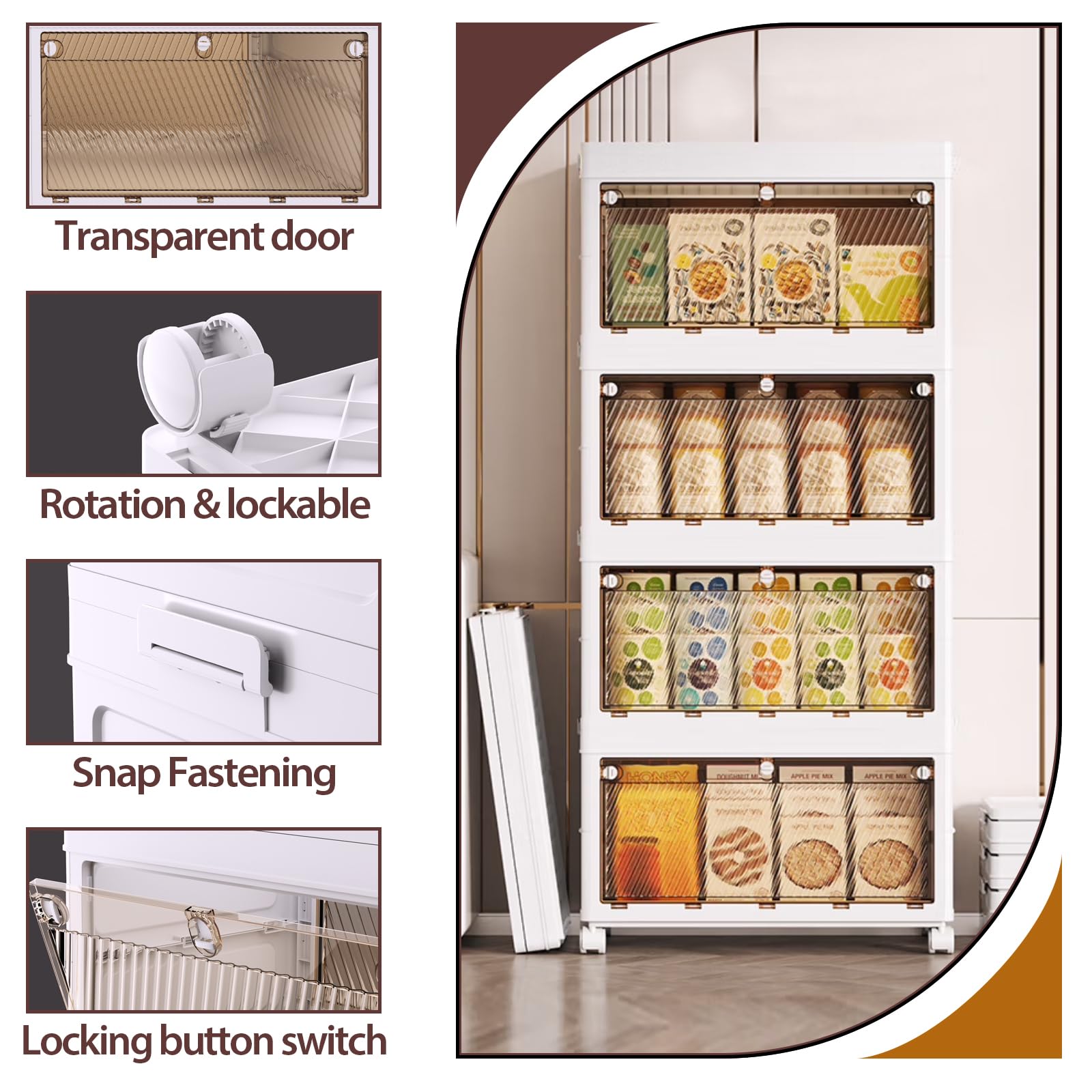 4 Tier Stackable Plastic Storage Bins