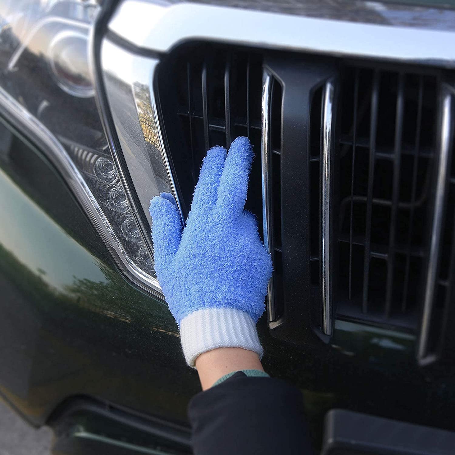 Microfiber Dusting Gloves House Cleaning Glove for Blinds (2 Count)