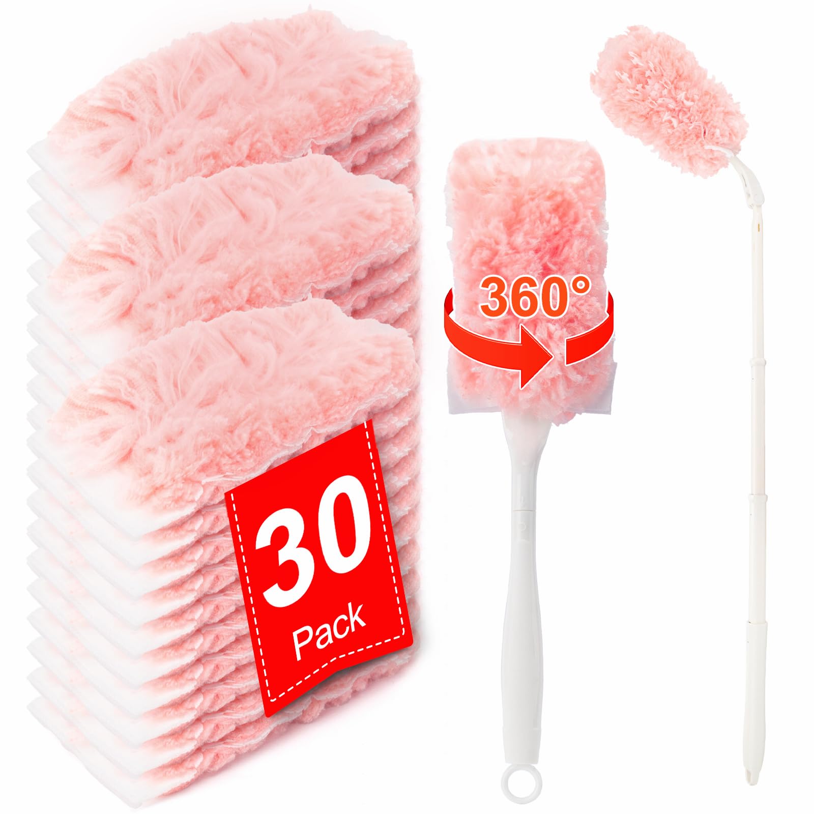Duster Refills Kit with 3ft Extended Handle (30 Count)
