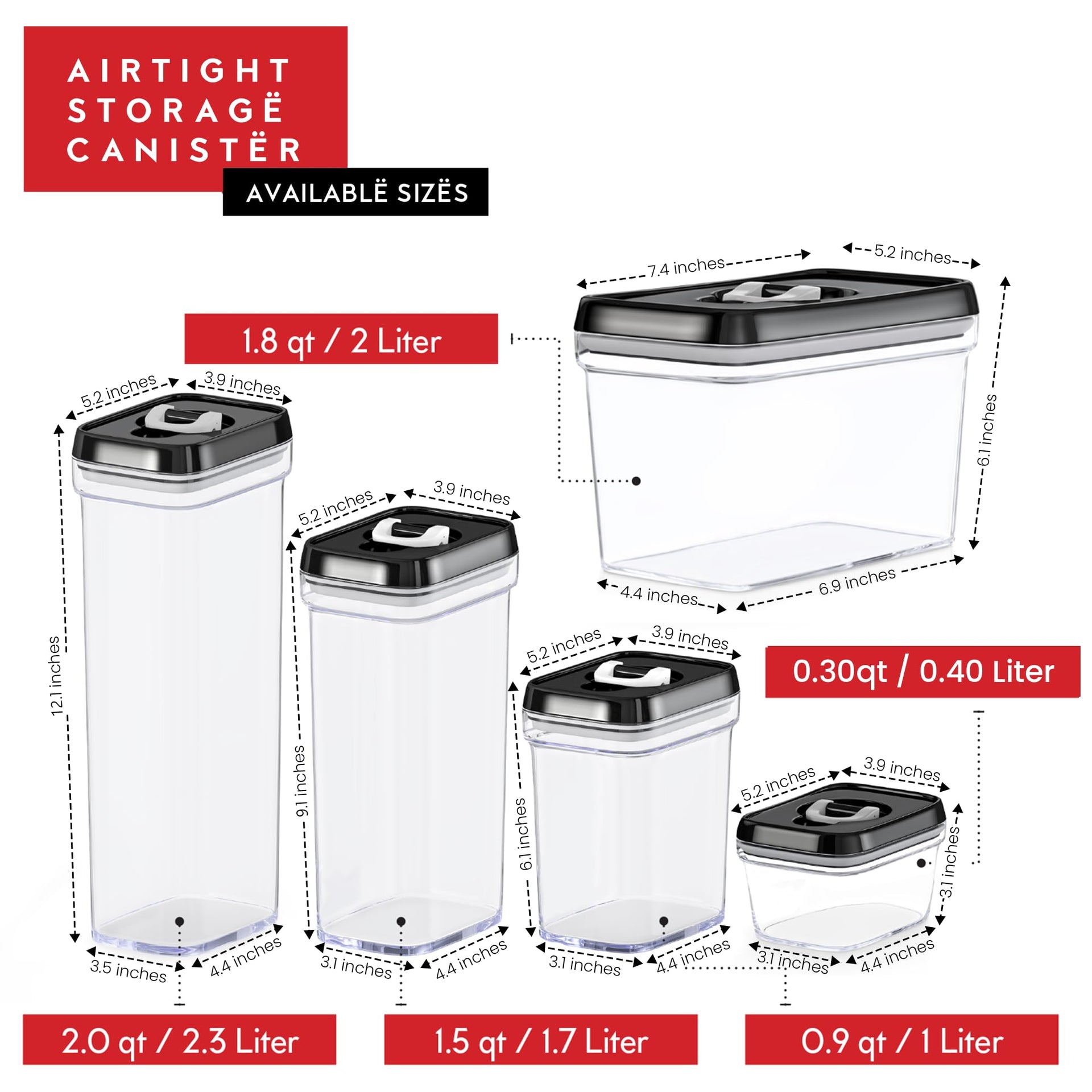 Set of 6 Mini Airtight Food Storage Containers with Lids (6 Count)