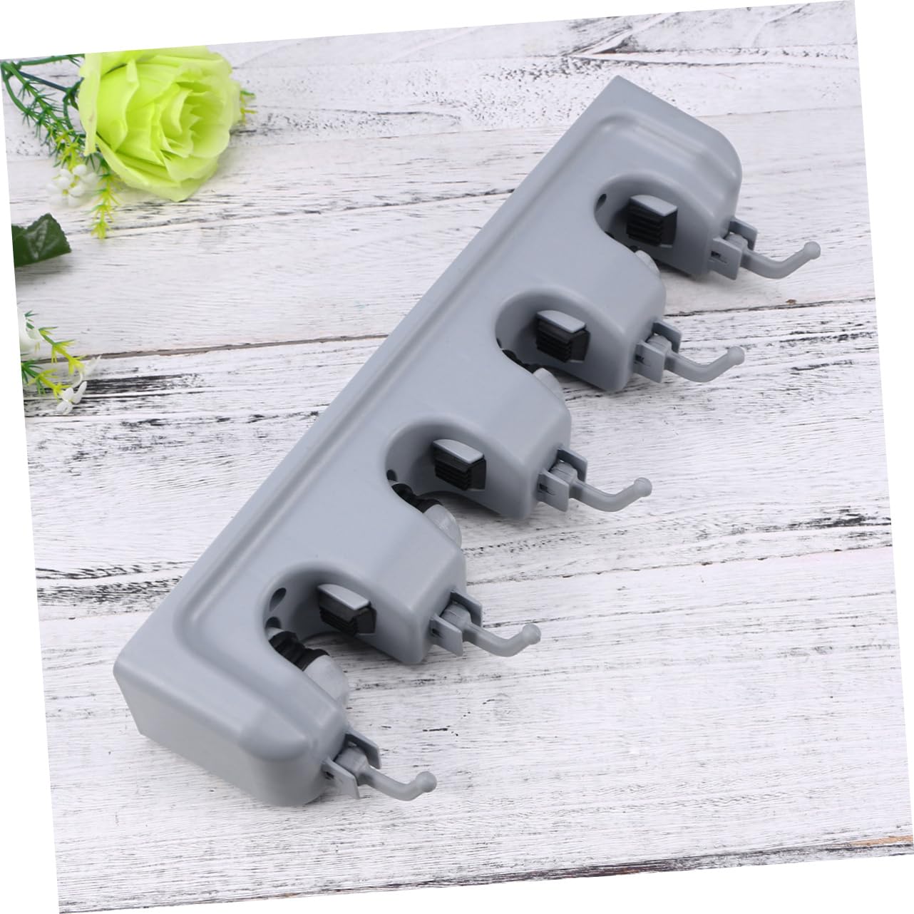 Multifunction Wall Mounted Mop Holder with Positions Hooks Bathroom Organizer for Brooms Cleaning Tools Easy Installation Space Saving Design