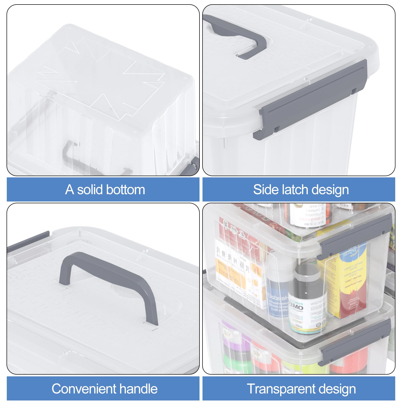 6 Quart Small Latching Bin with Lid (6 Count)