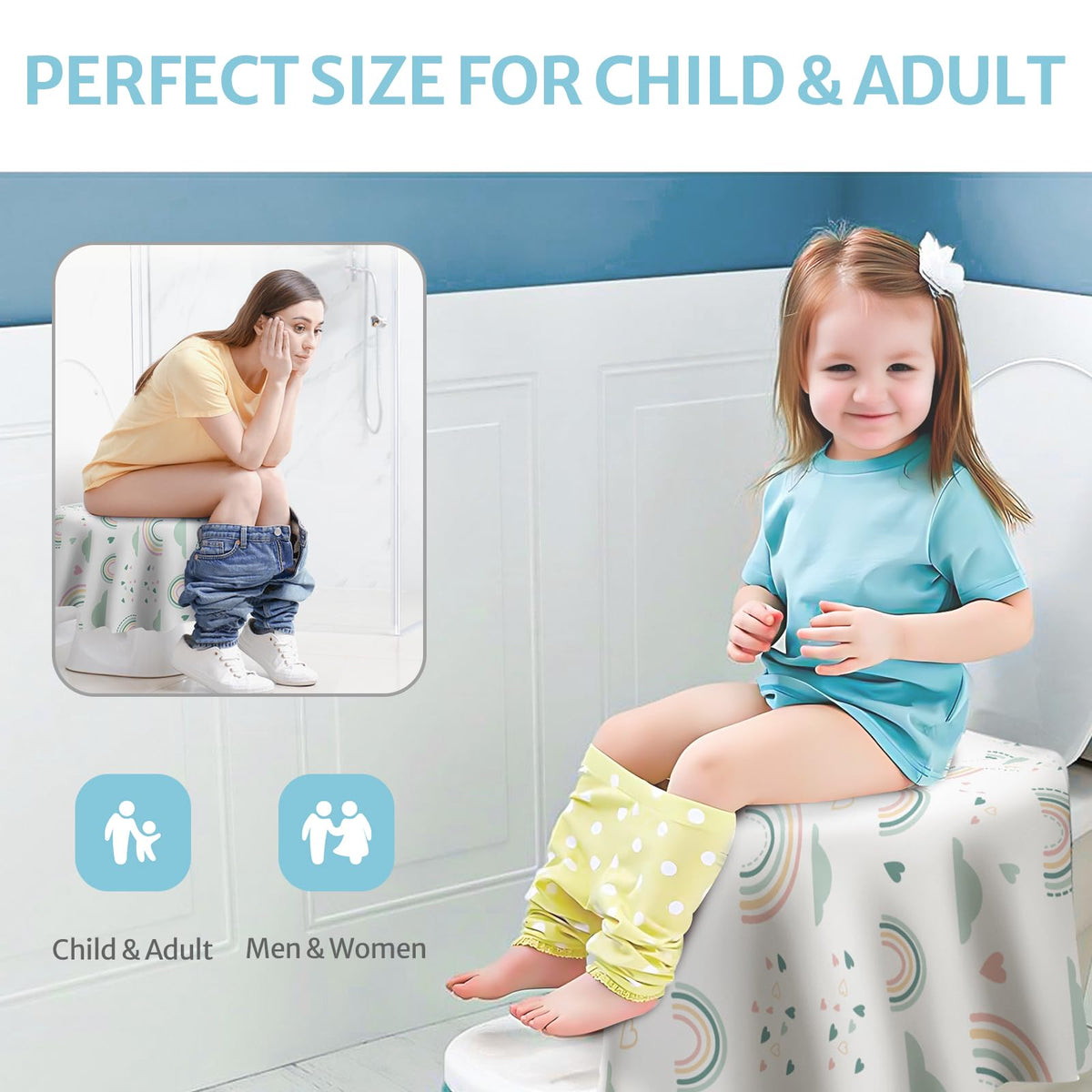 20 Pcs Toilet Seat Covers Disposable for Toddlers & Adults (20 Count)