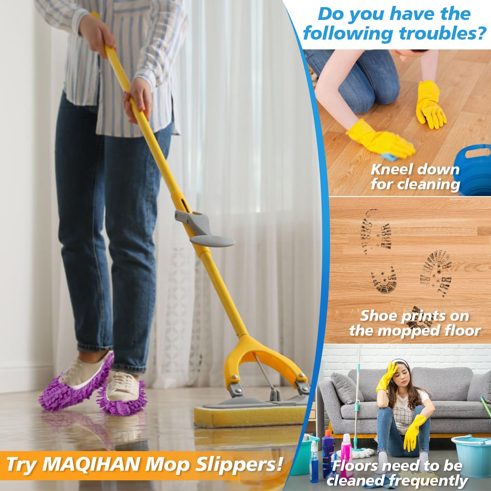 10 Mop Slippers for Floor Cleaning