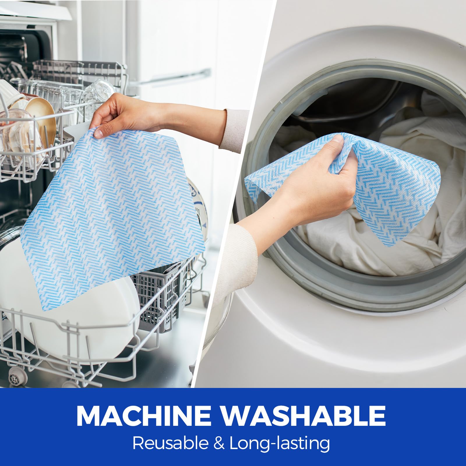Disposable Cleaning Rolls Reusable Cleaning Cloths Dry Kitchen Towels Dish Cloths Handi Wipes 2 Roll (200 Count)