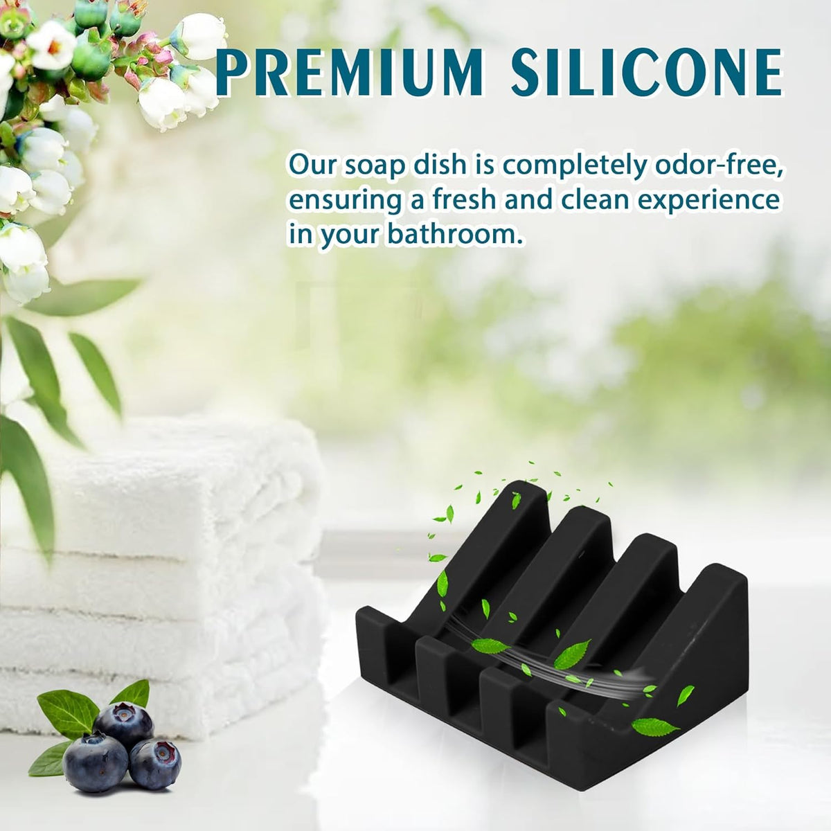 Silicone Soap Dish Self Draining with Suction Cups