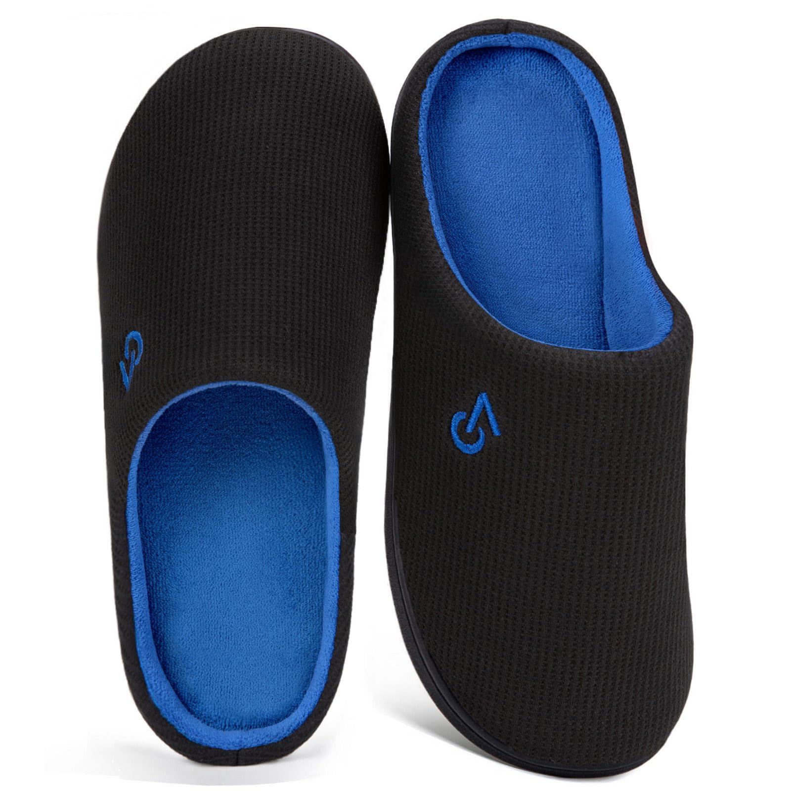 Men's Two Tone Cozy House Slippers Blue