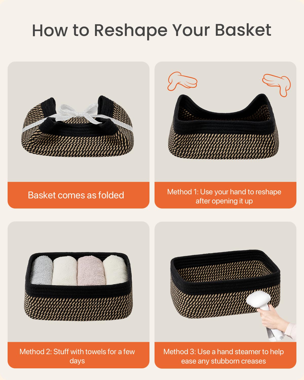 Small Woven Storage Basket for Organizing (3 Count)