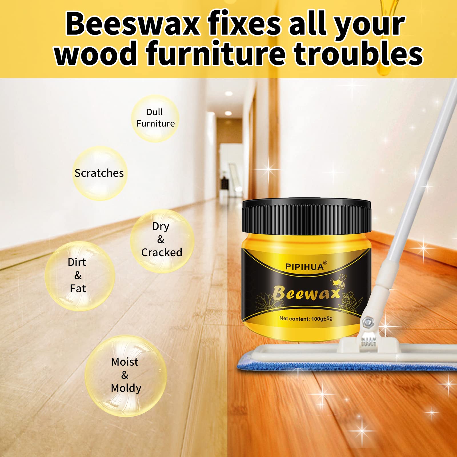 Beeswax Polish and Conditioner for Wood Furniture (14.2 Ounce)
