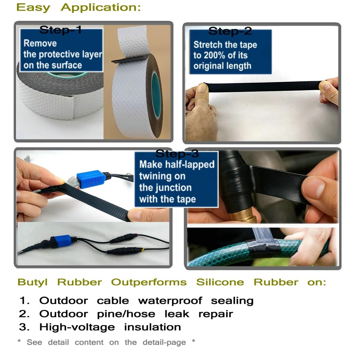 4 Rolls Butyl Rubber Self (4 Count)