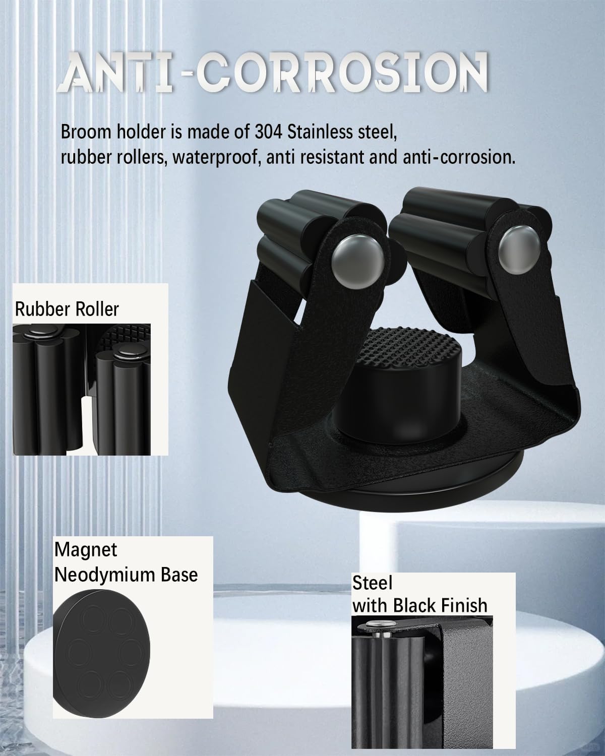 Magnetic Broom Holder Heavy Duty (8 Count)