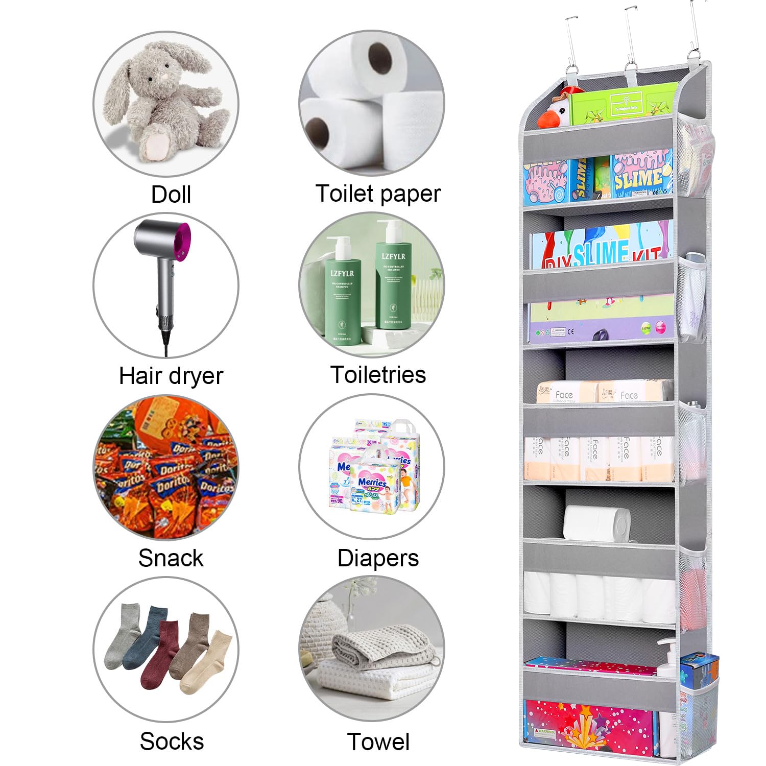 2 Pack Over the Door Storage Organizer (2 Count)