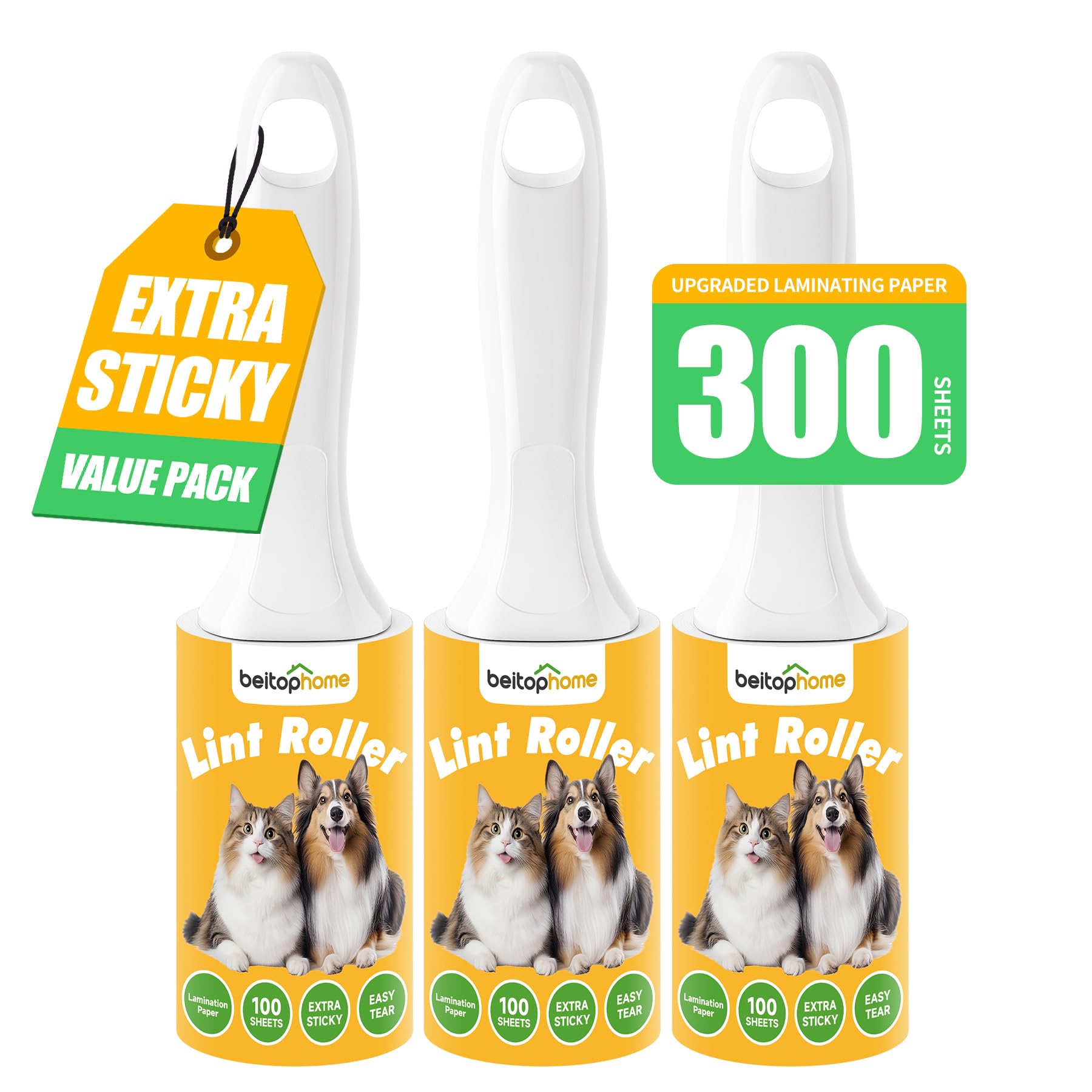 Lint Roller 3 Pack for Pet Hair (3 Count)