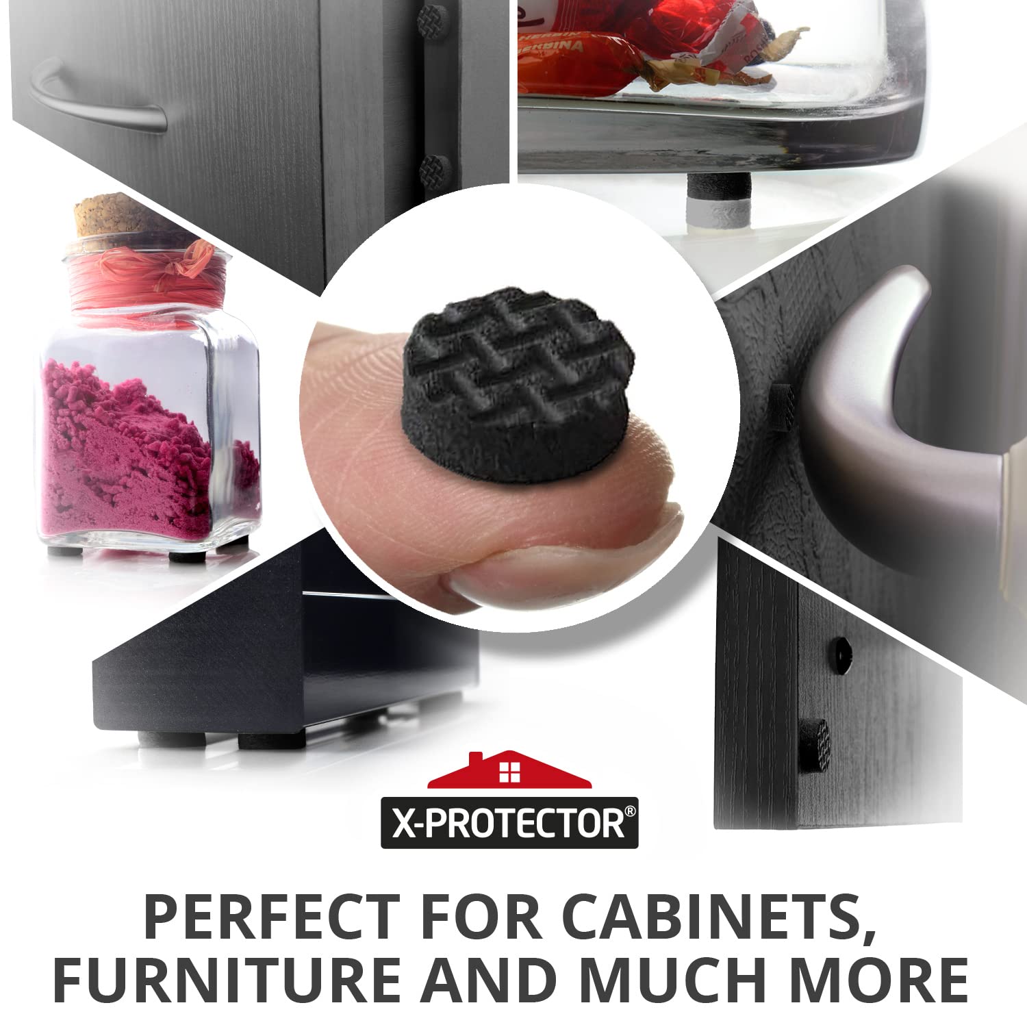 Cabinet Door Bumpers 100 PCS Small Black Rubber Pads 3 (100 Count)