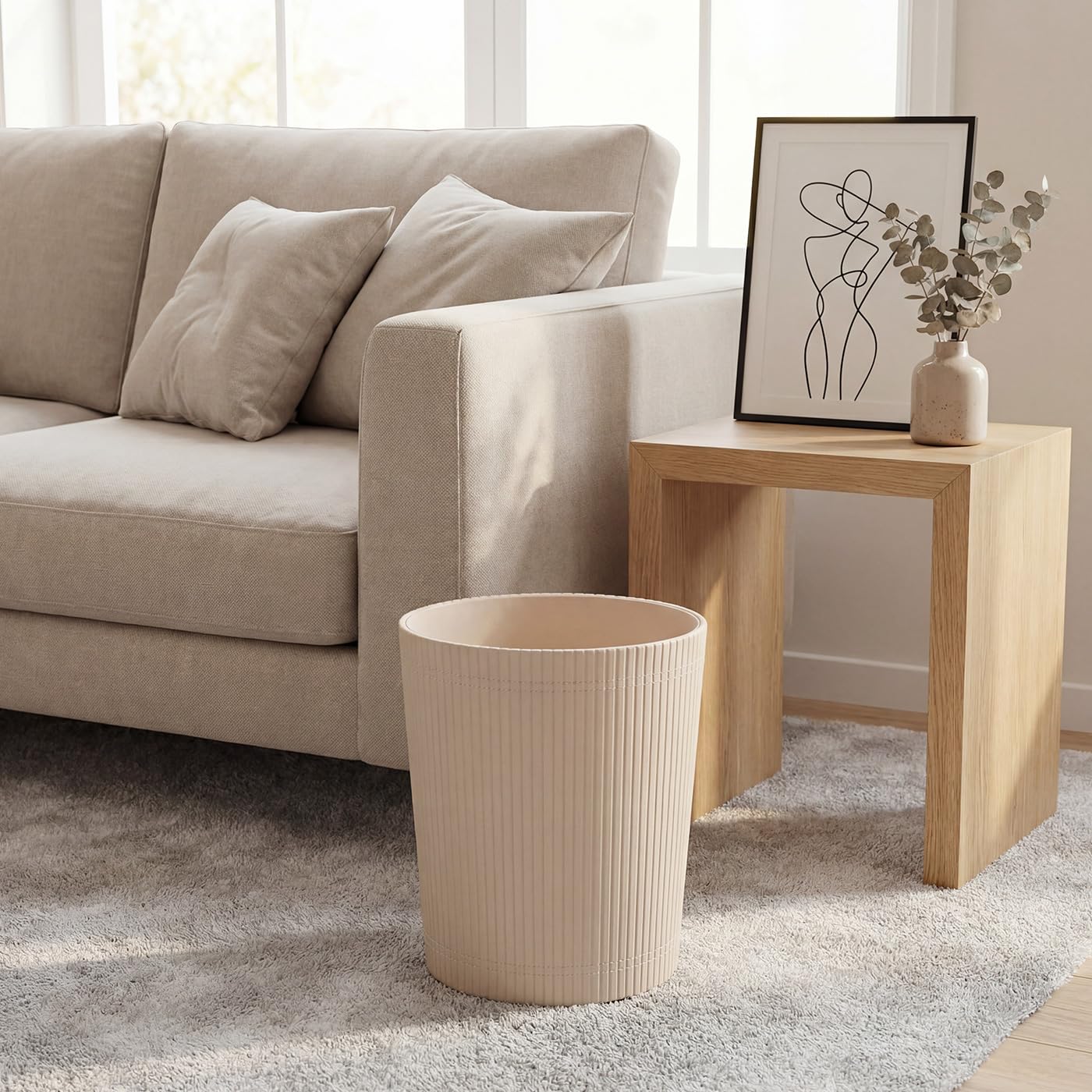 Pu Leather Trash Can