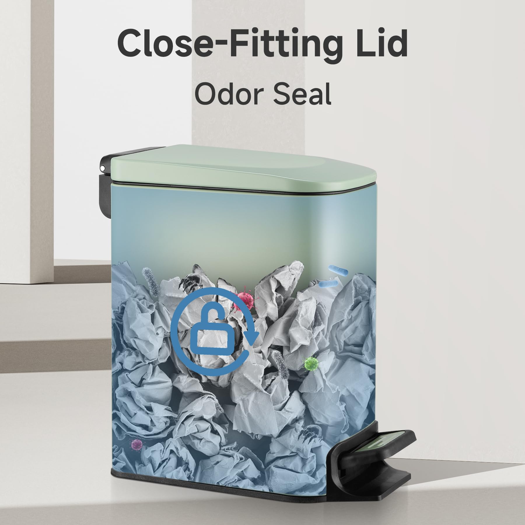 Small Bathroom Trash Can with Lid