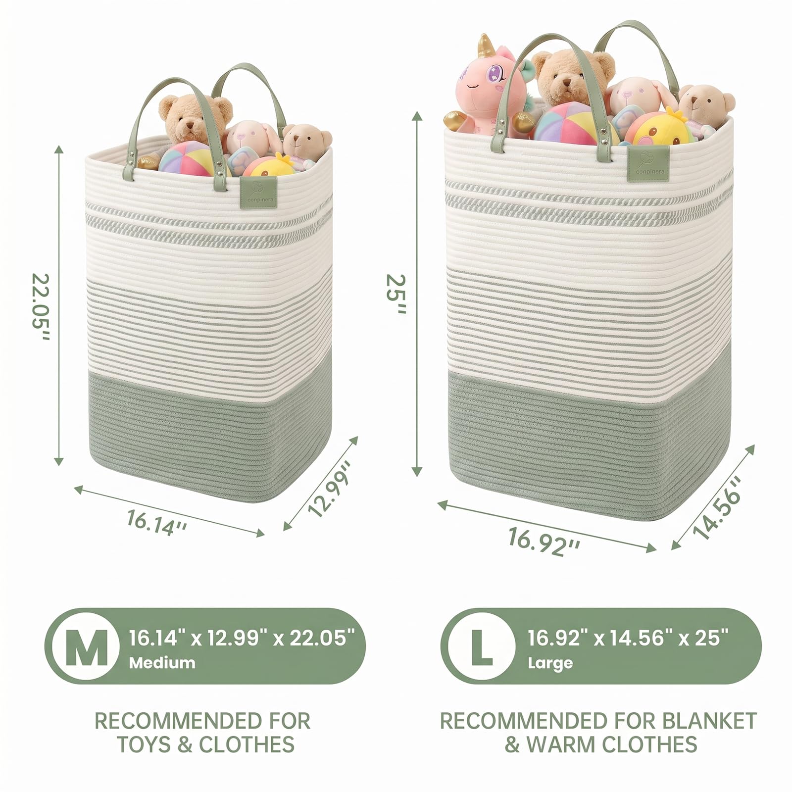 75L Woven Laundry Hamper with Long Leather Handles