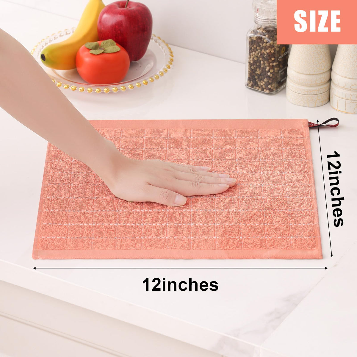 100% Cotton Terry Kitchen Dish Cloths (8 Count)