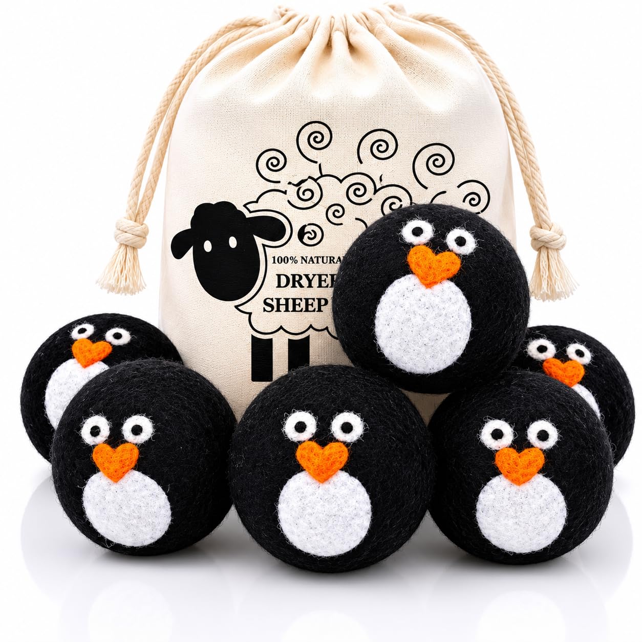 6 Pack Wool Dryer Balls (6 Count)