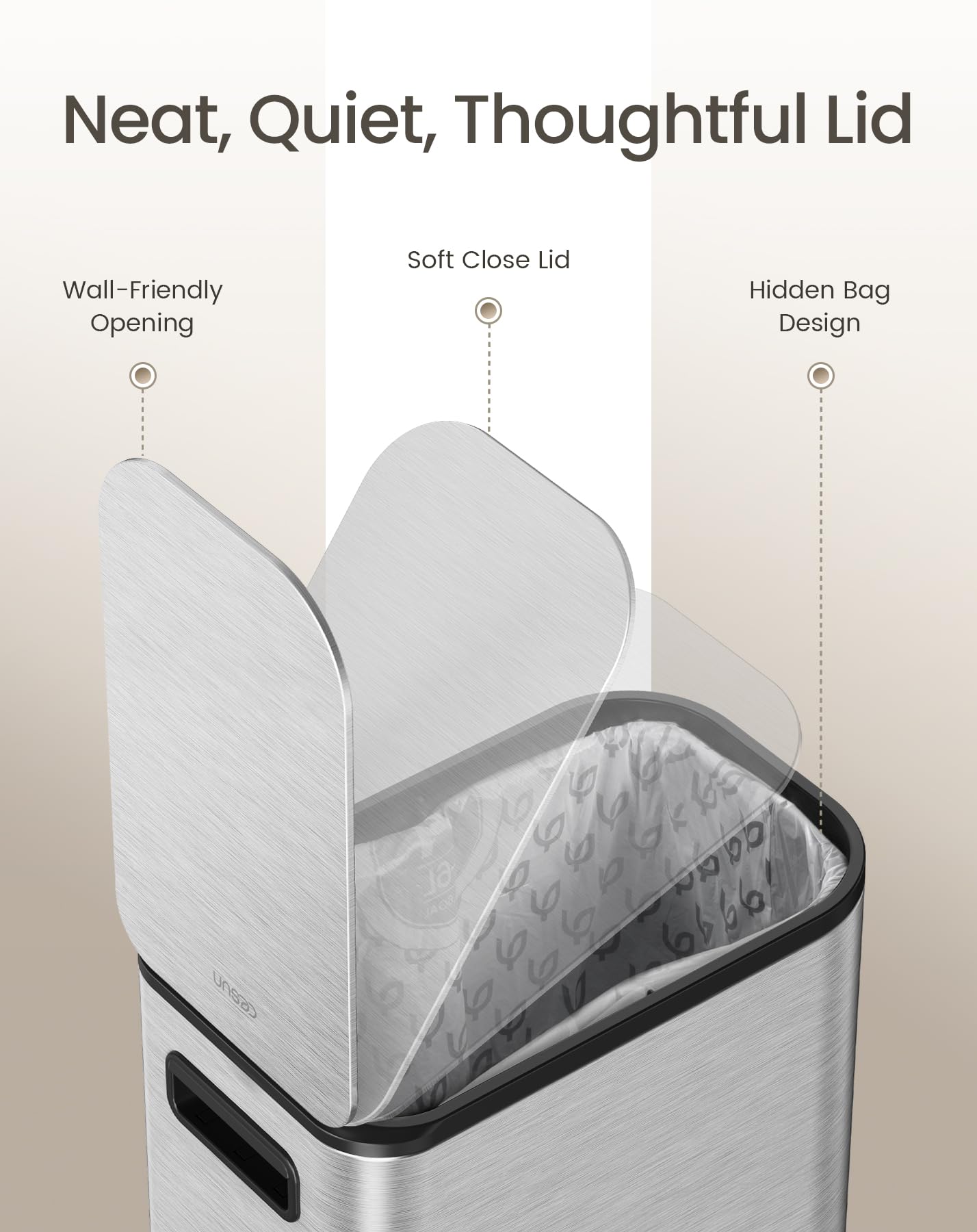 Small Bathroom Trash Can with Lid Soft Close & Pedal