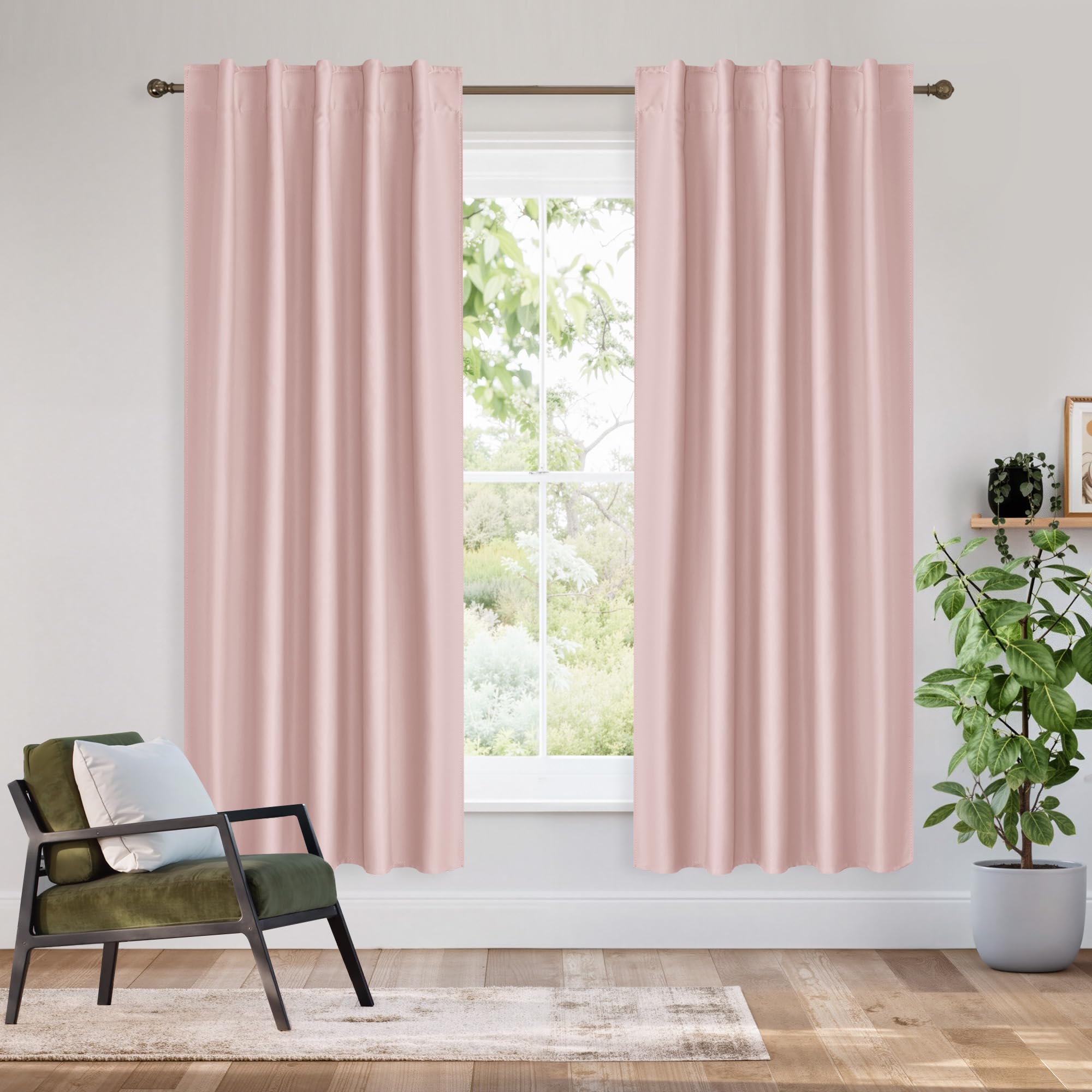 Bedroom Blackout Curtains 72 inches Long (2 Count)