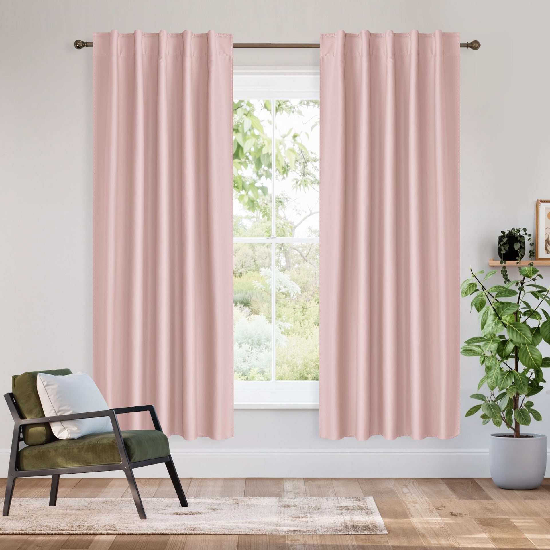100% Blackout Short Curtains for Small Window (2 Count)