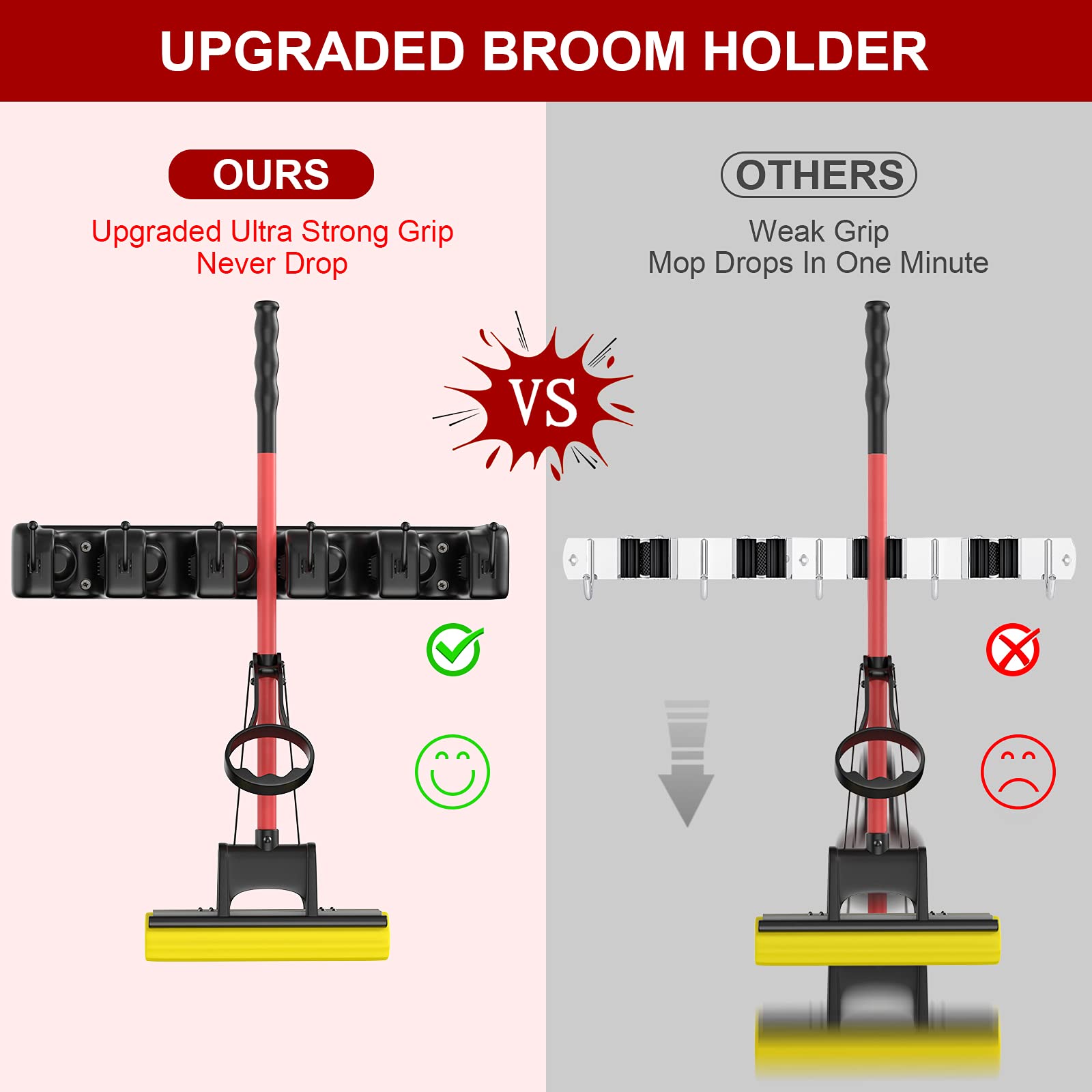 Broom Holder Wall Mount