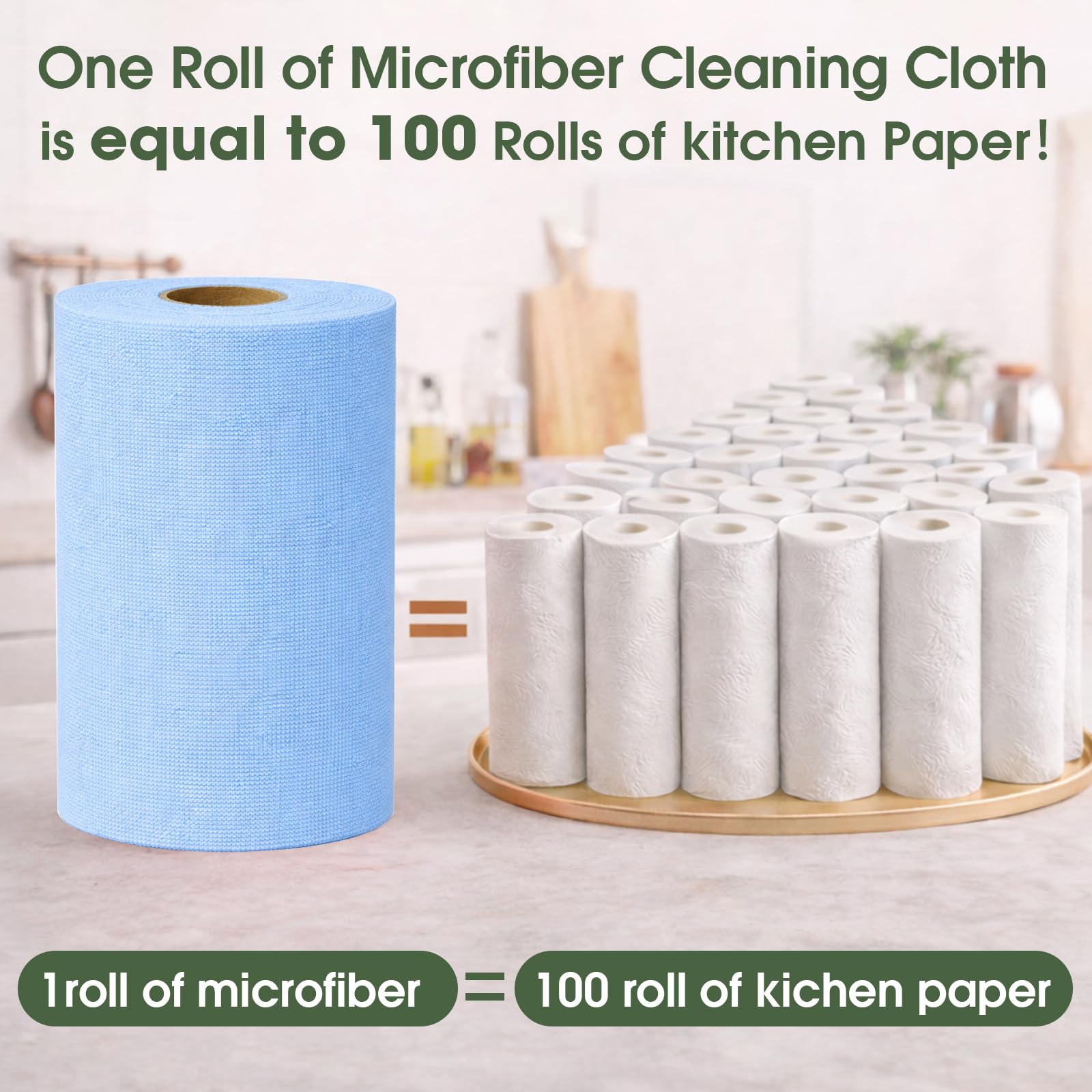Microfiber Cleaning Cloth Roll (100 Count)