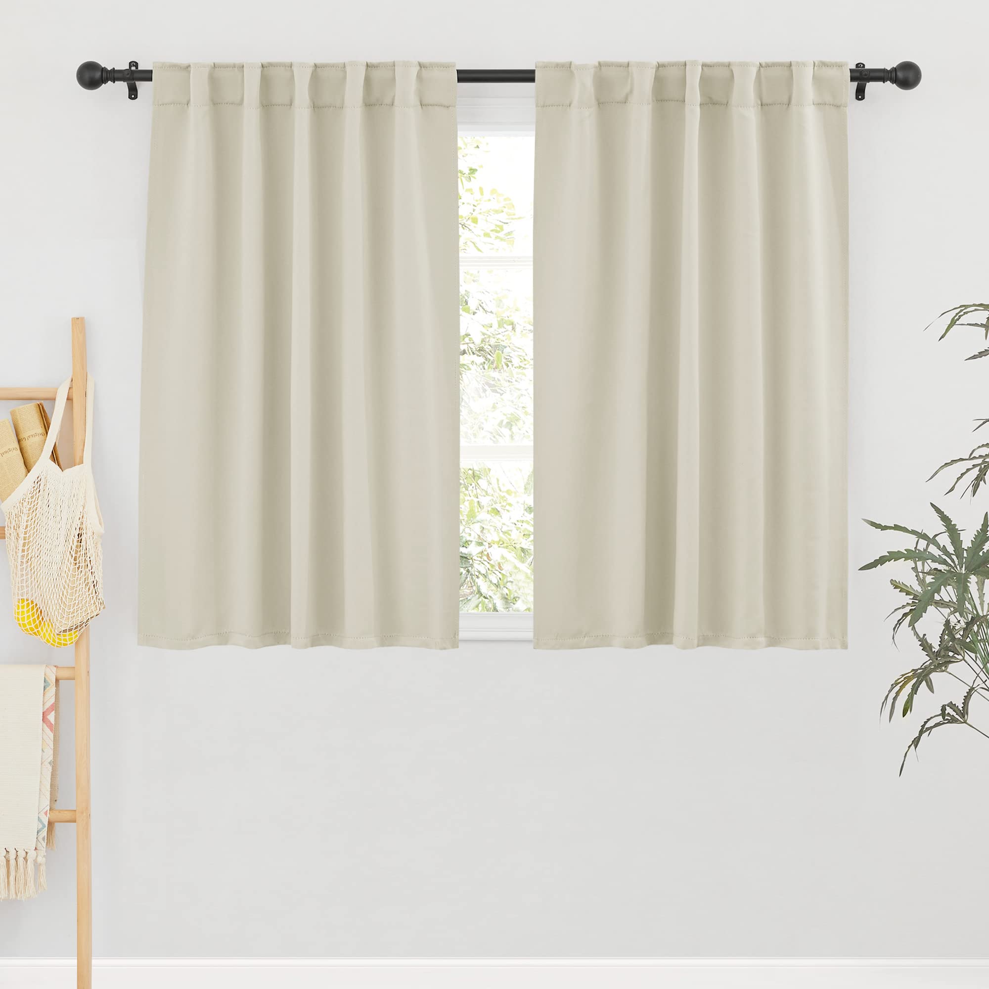 Blackout Curtains 63 inches Long for Bedroom (2 Count)