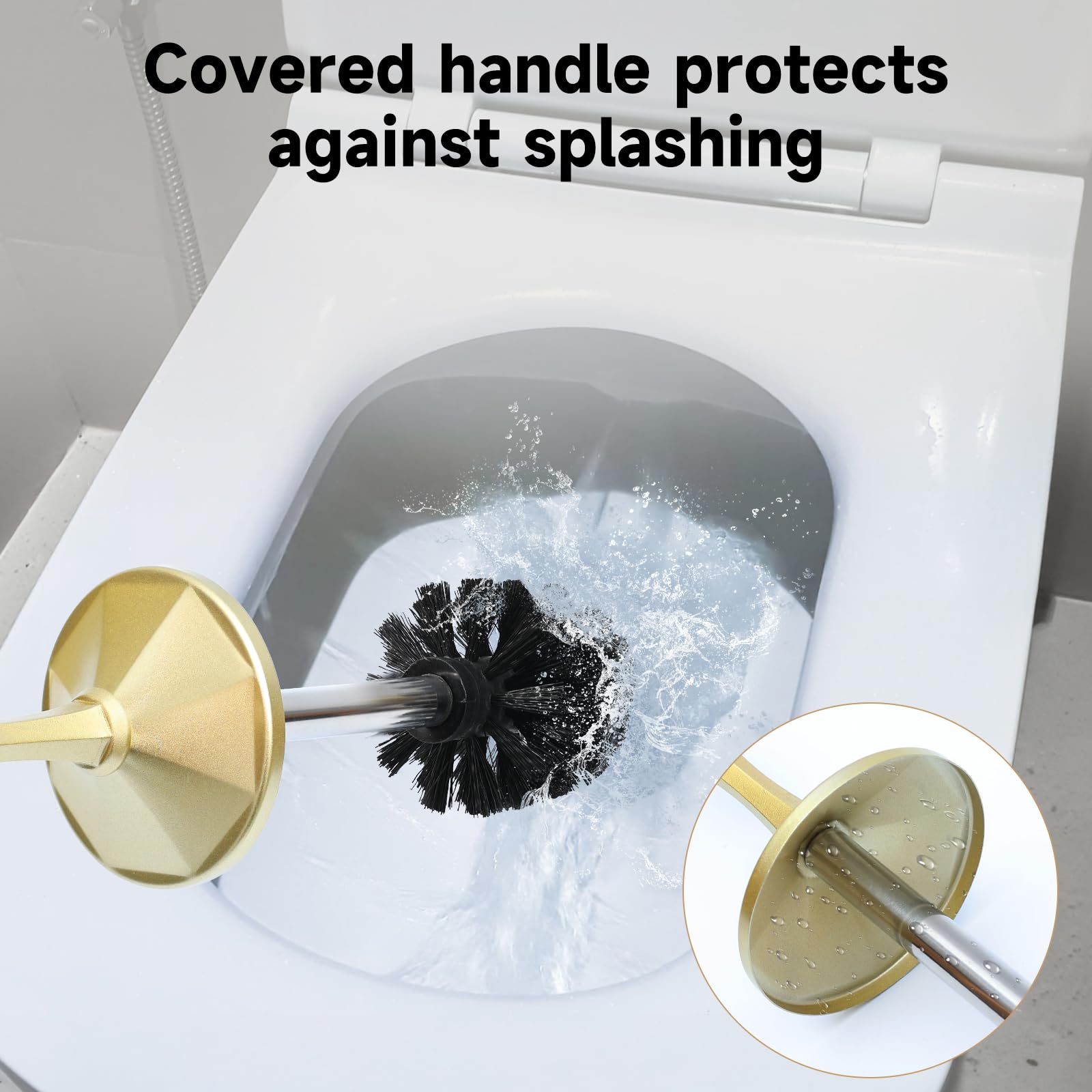 Gold Toilet Brush and Holder