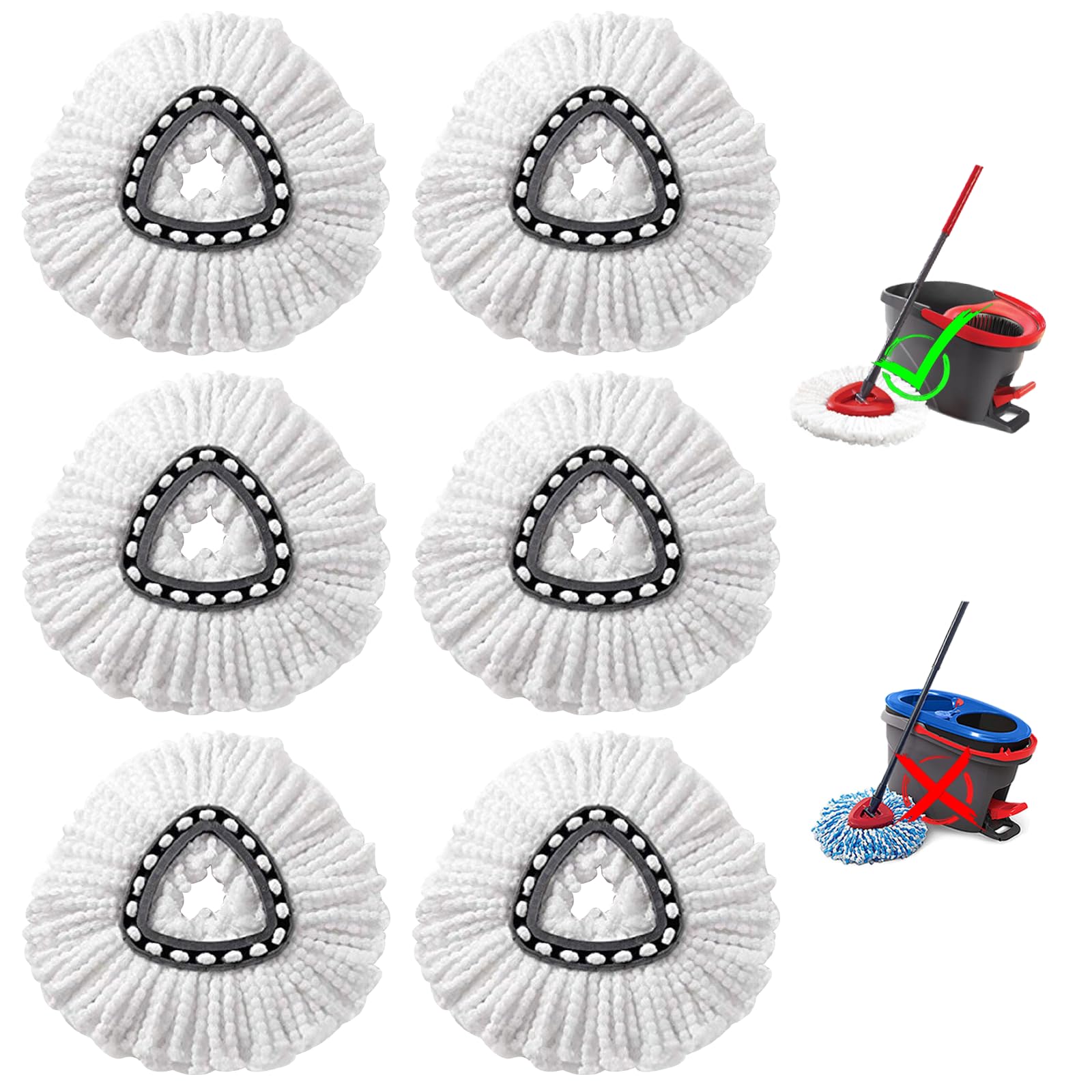6Pcs Spin Mop Refills Compatible with Cedar