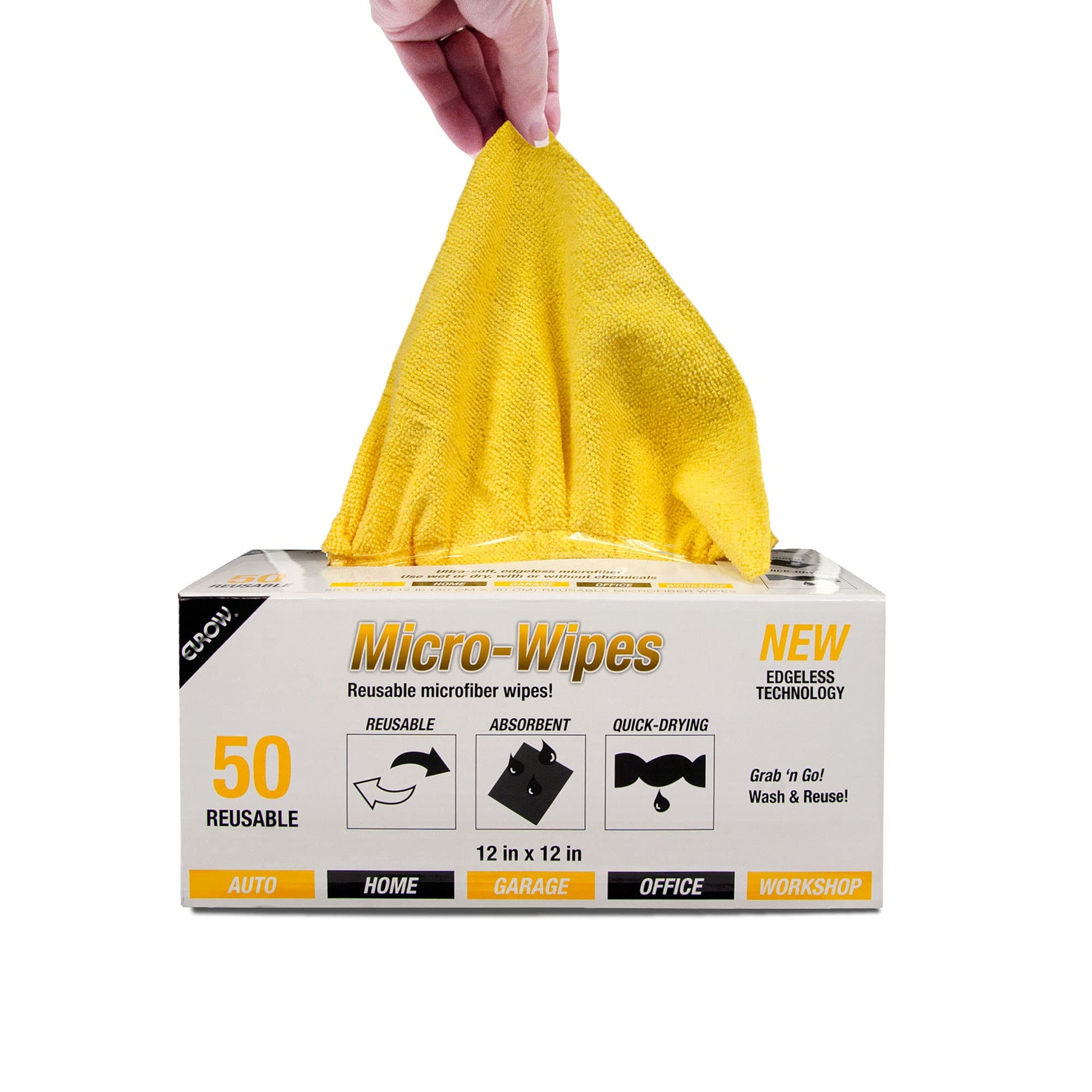 200GSM Microfiber Cleaning and Drying Cloths with Dispenser Box (50 Count)
