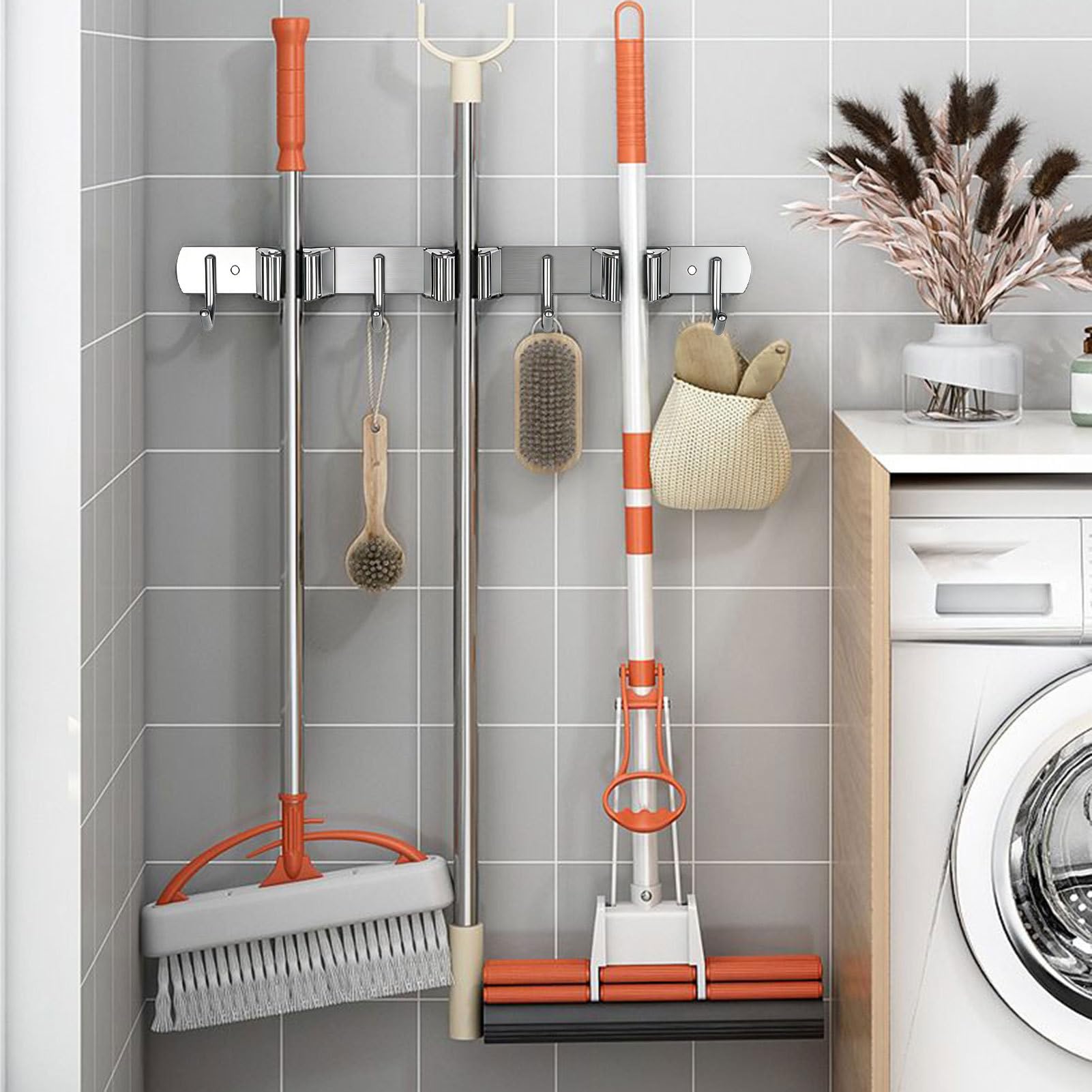 Broom Holder Wall Mount Stainless Steel Holder