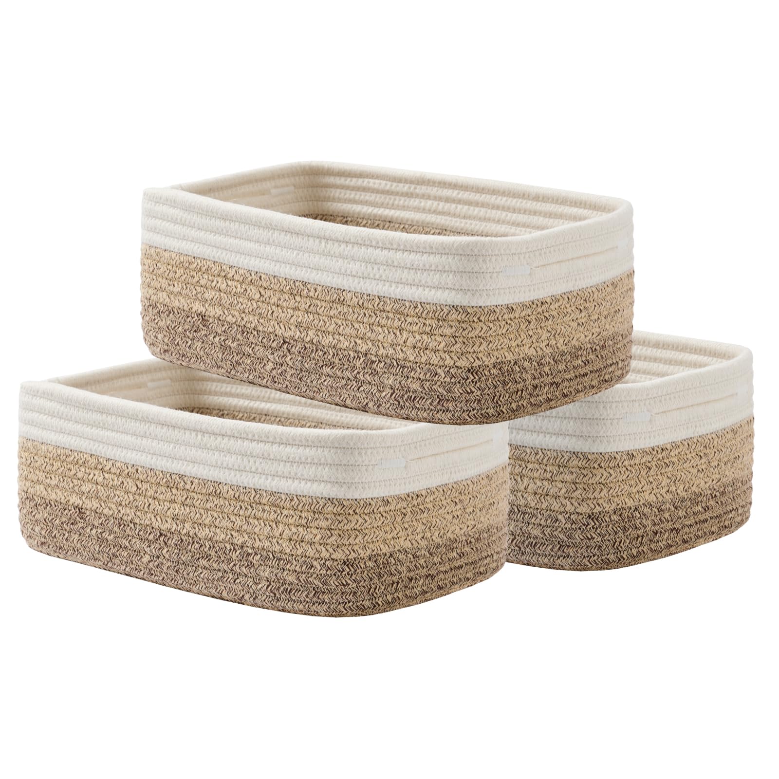 Small Woven Storage Basket for Organizing (3 Count)