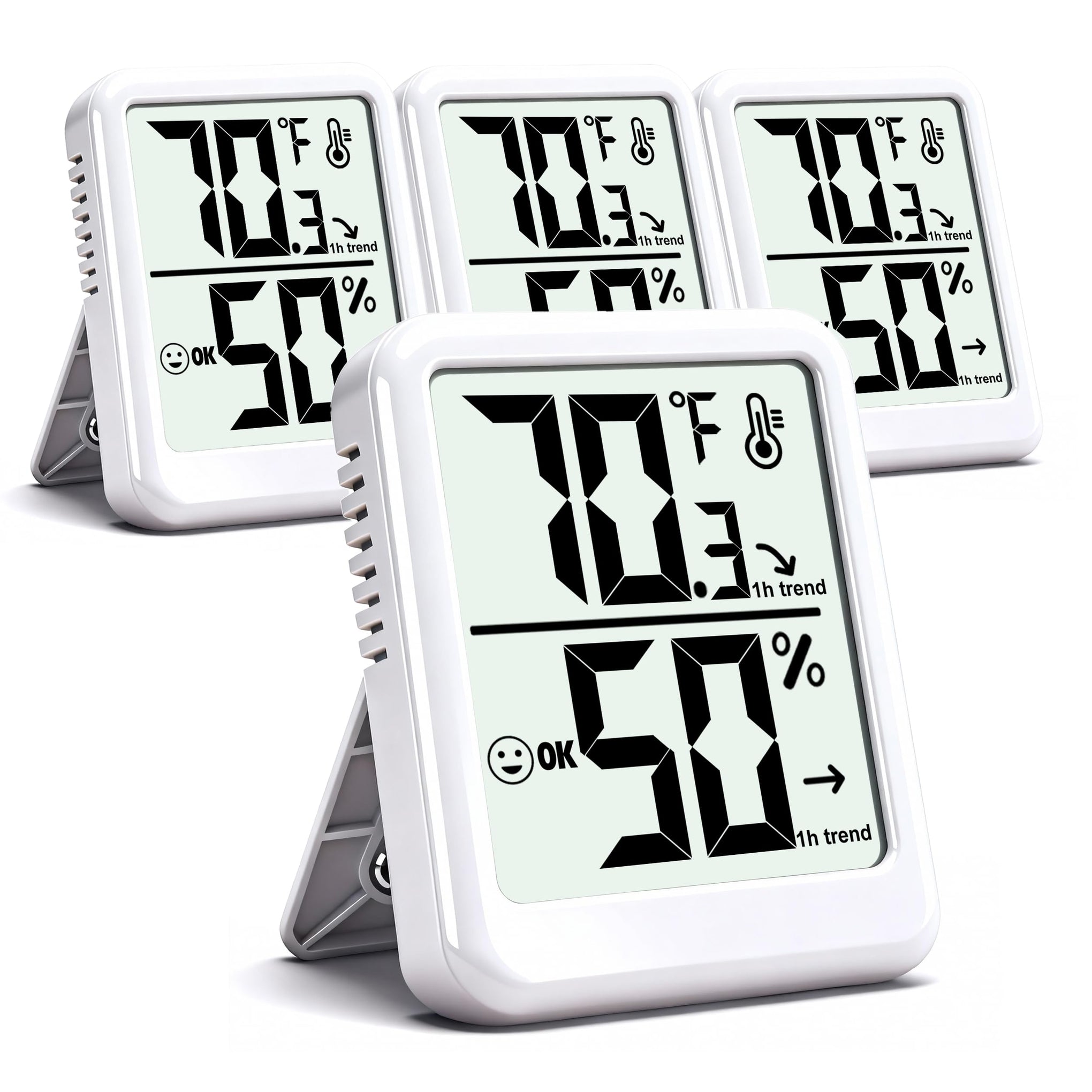 4 Pack Room Thermometer Indoor Hygrometer Humidity Gauge Meter