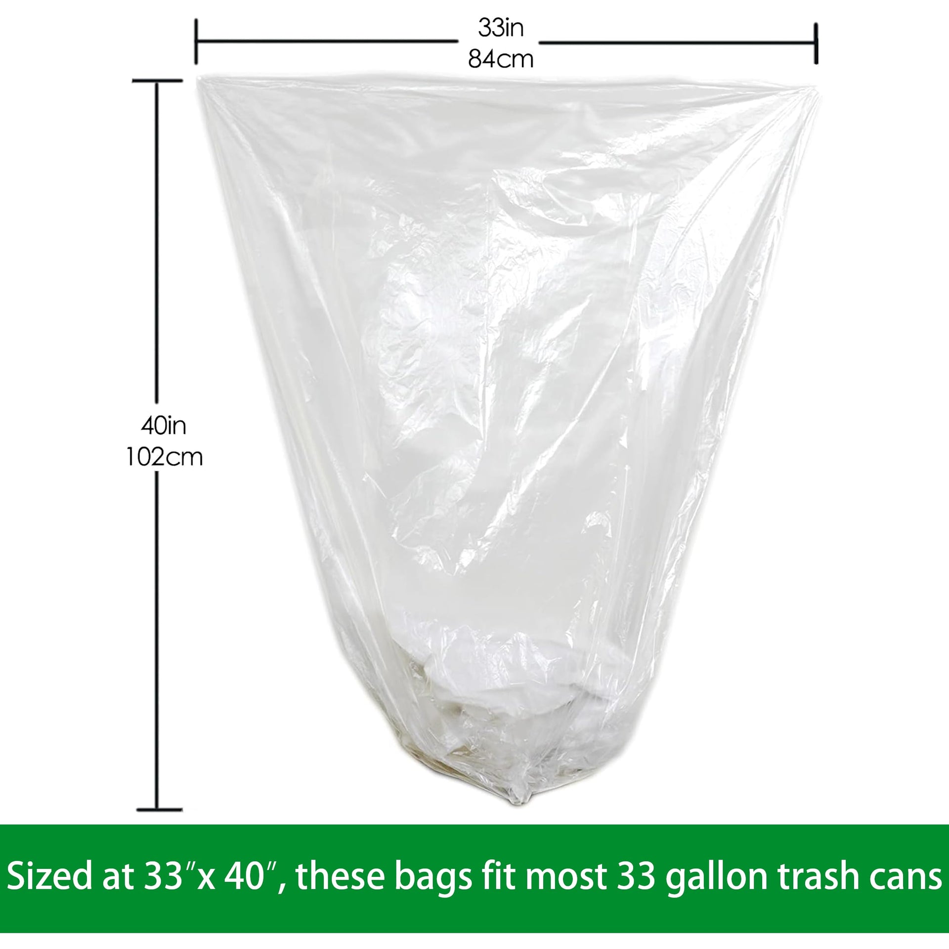 33 Gallon Clear Trash Can Liners (500 Count)