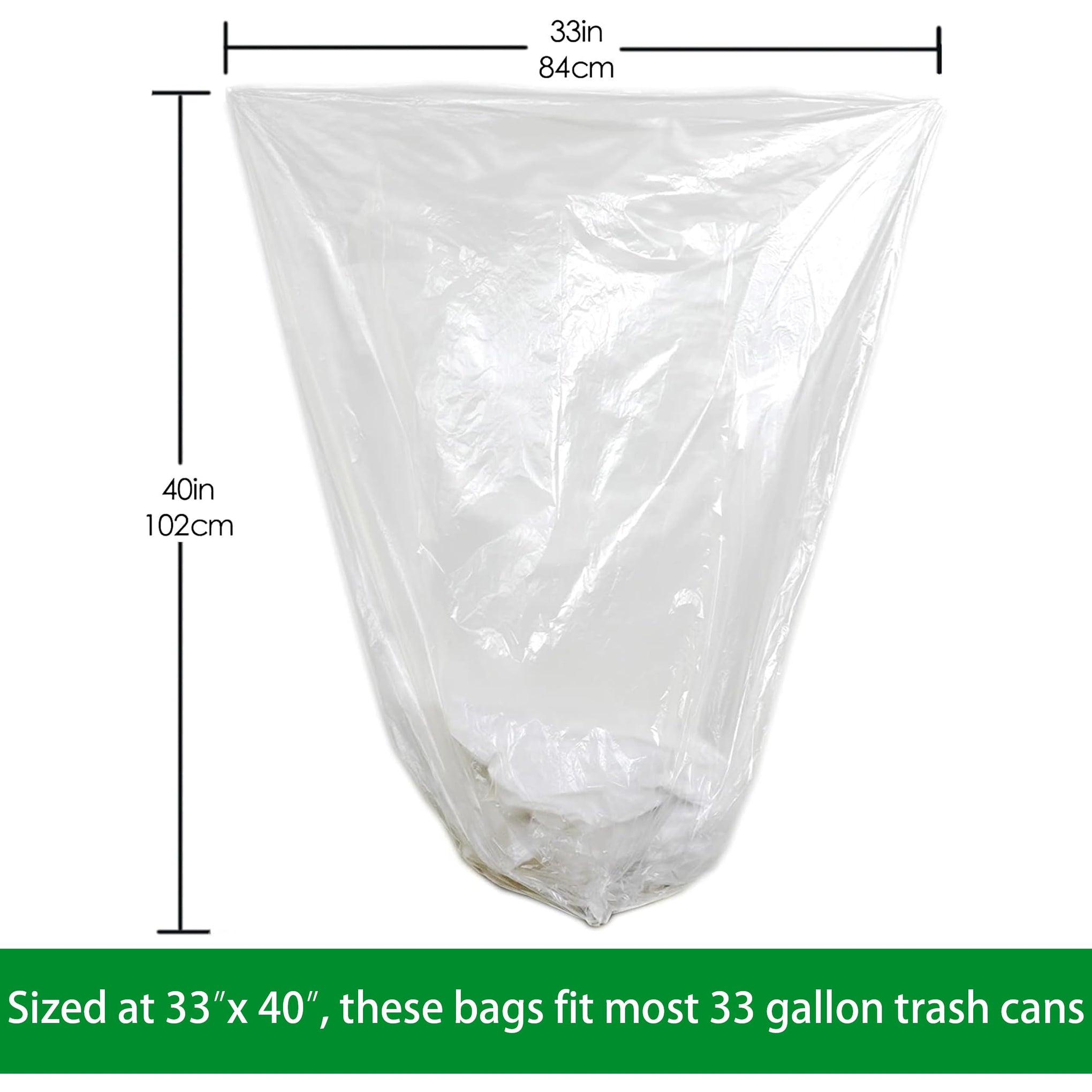 33 Gallon Clear Trash Can Liners (500 Count)