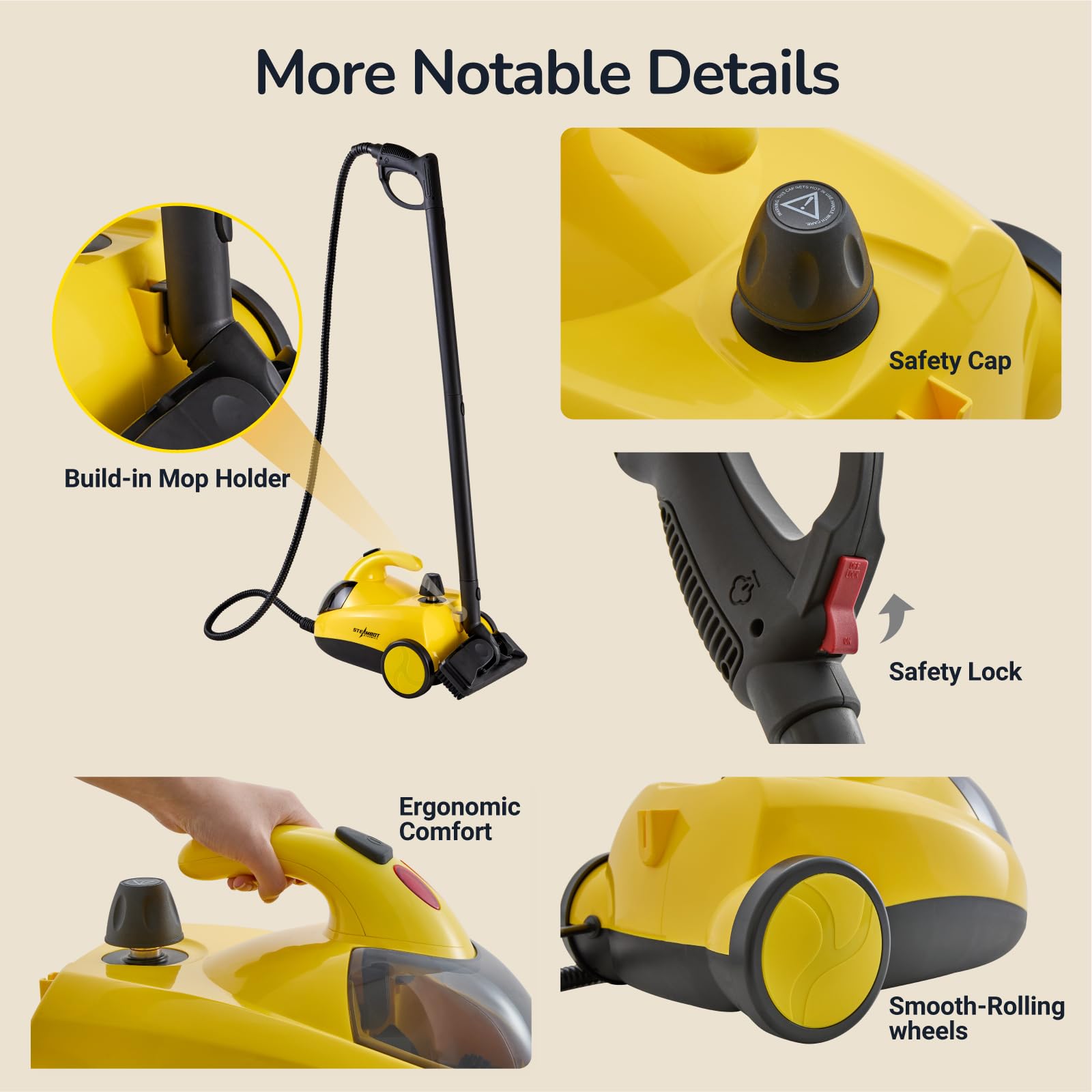 Heavy Duty Steam Cleaner with 2L Large Water Tank