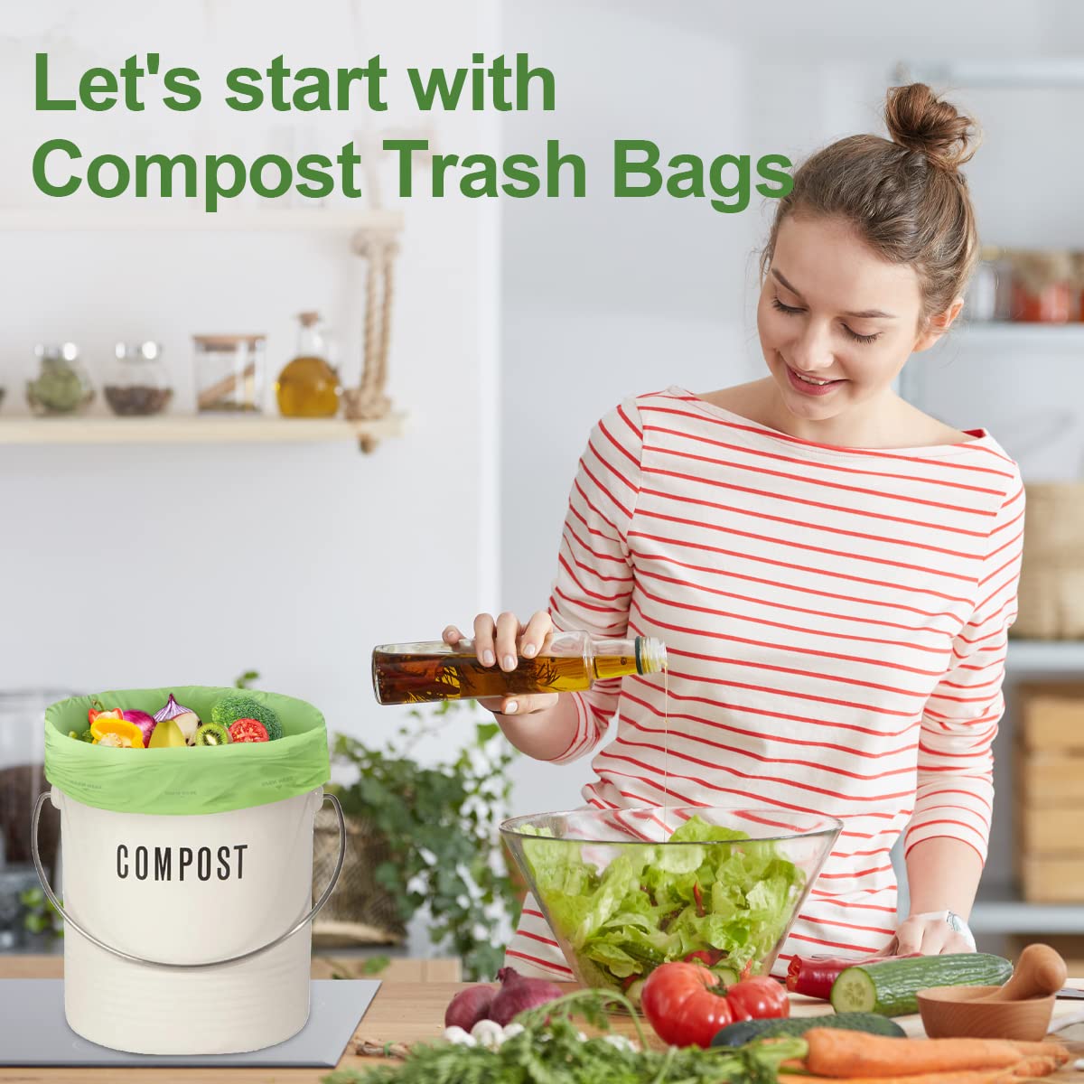 1.6 Gallon Compostable Trash Bags (150 Count)