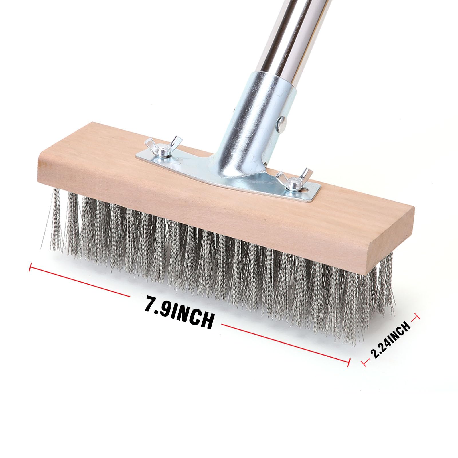 Stainless Steel Wire Scrub Brush with 63" Long Handle (2 Count)