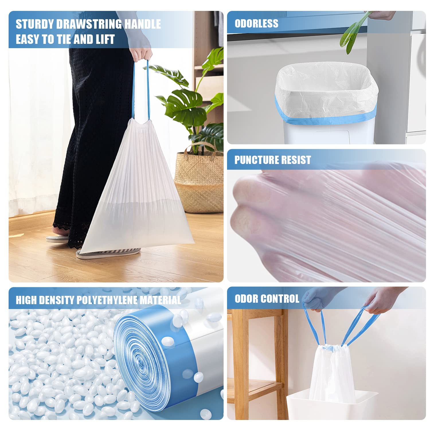 Small Drawstring Trash Bags (60 Count)