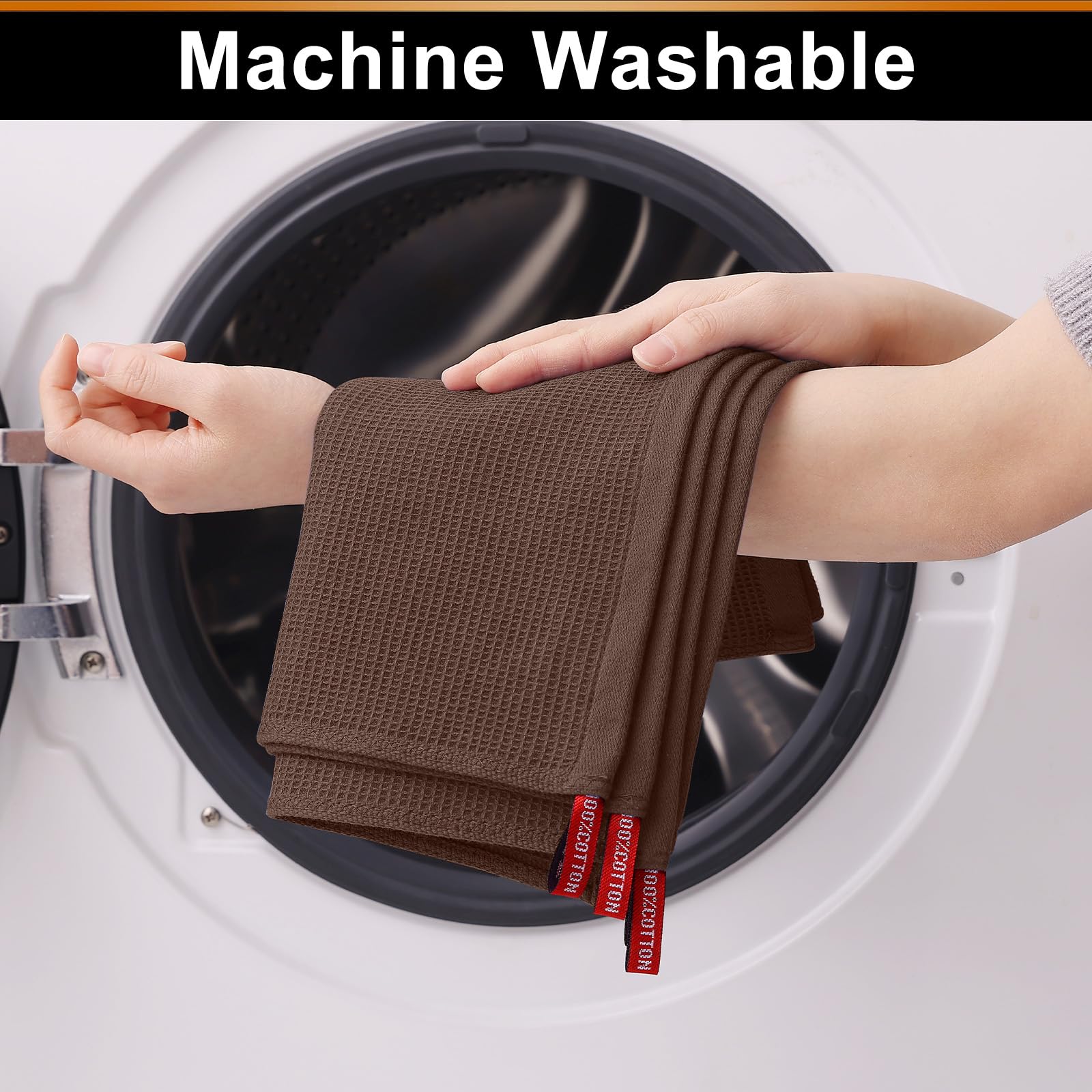 100% Cotton Waffle Weave Dish Cloths (6 Count)