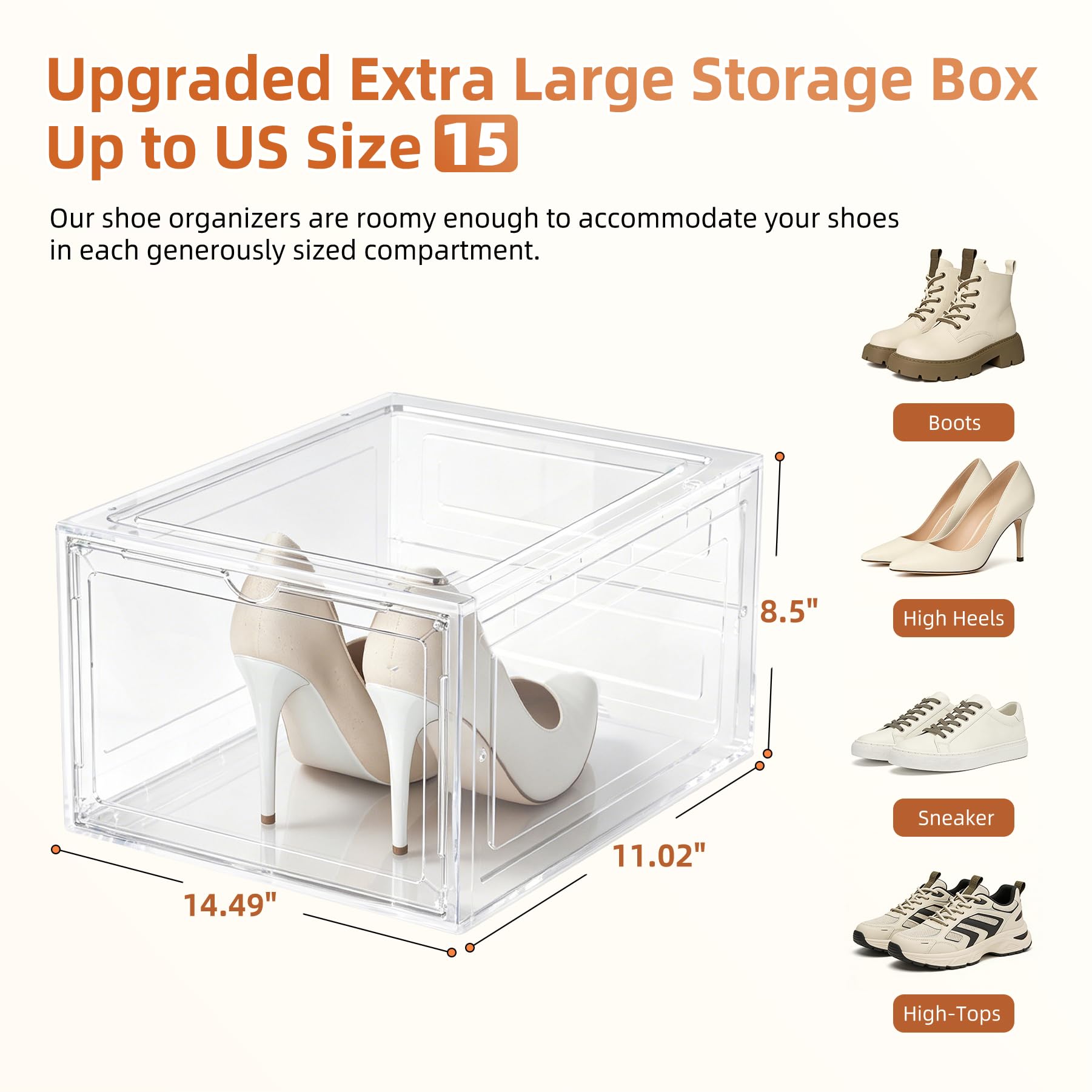 XL Shoe Storage Box Organizer (8 Count)