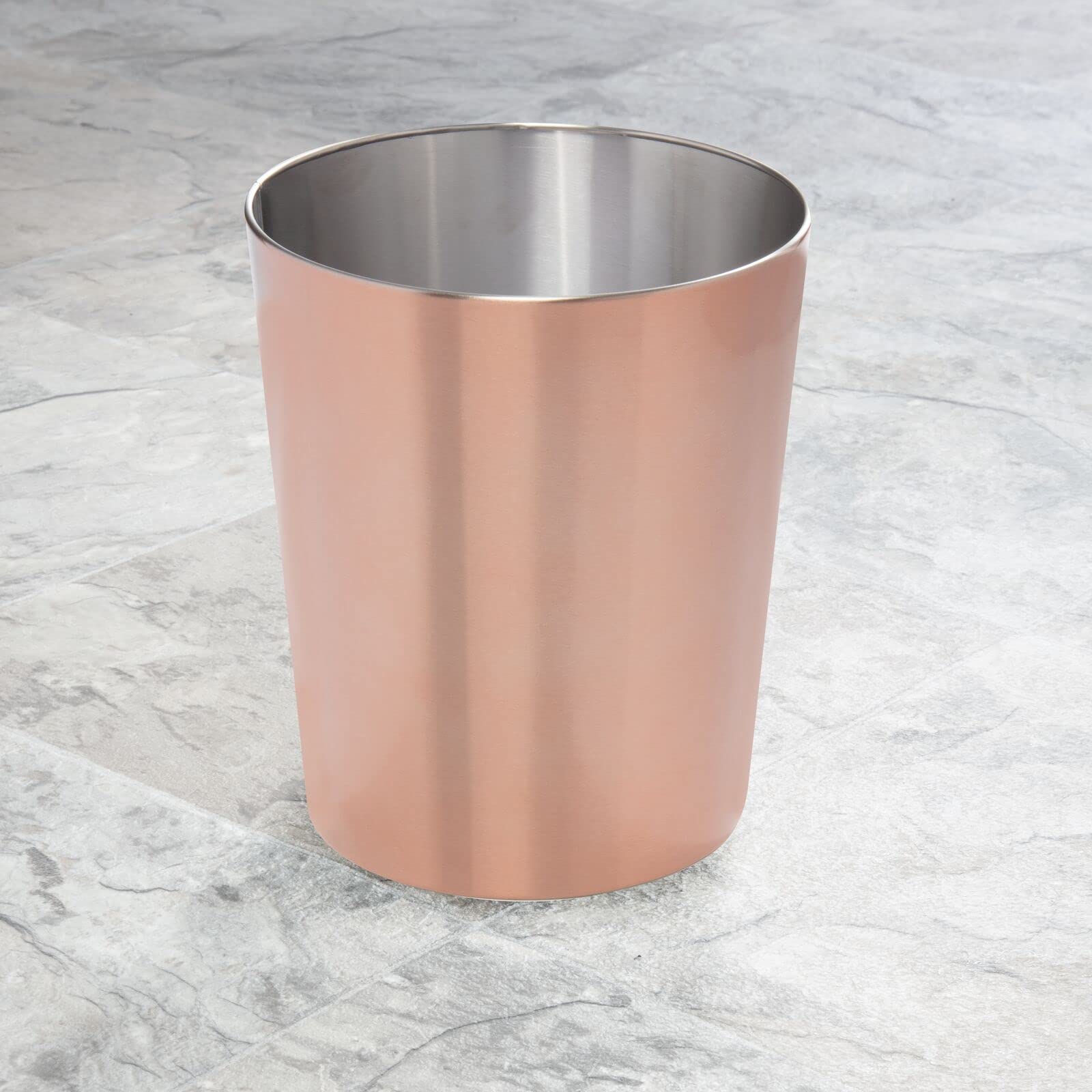 Round Metal Small 1.7 Gallon Recycle Trash Can Wastebasket