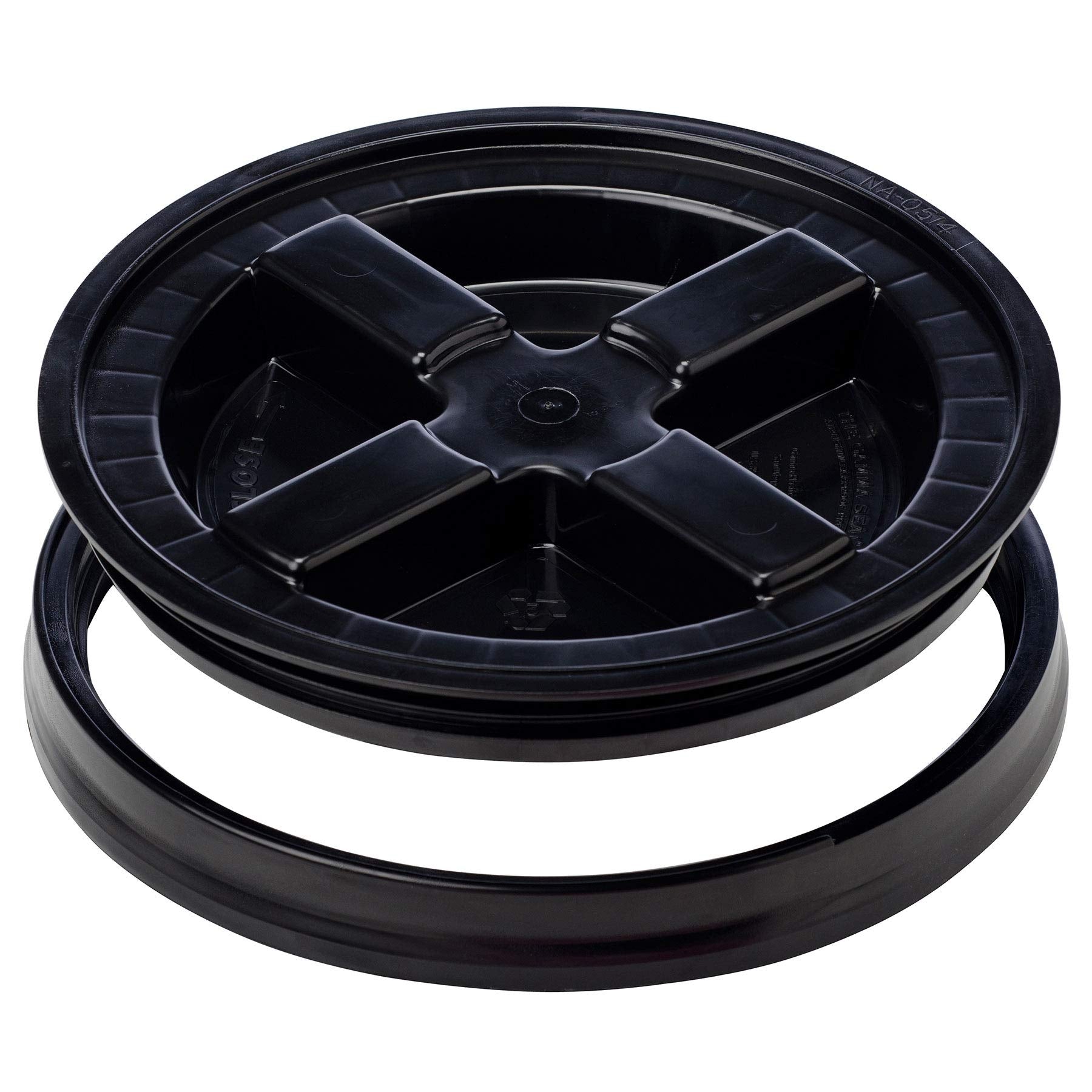 5 Gallon Buckets pails with Screw on Airtight Black Lids (3 Count)