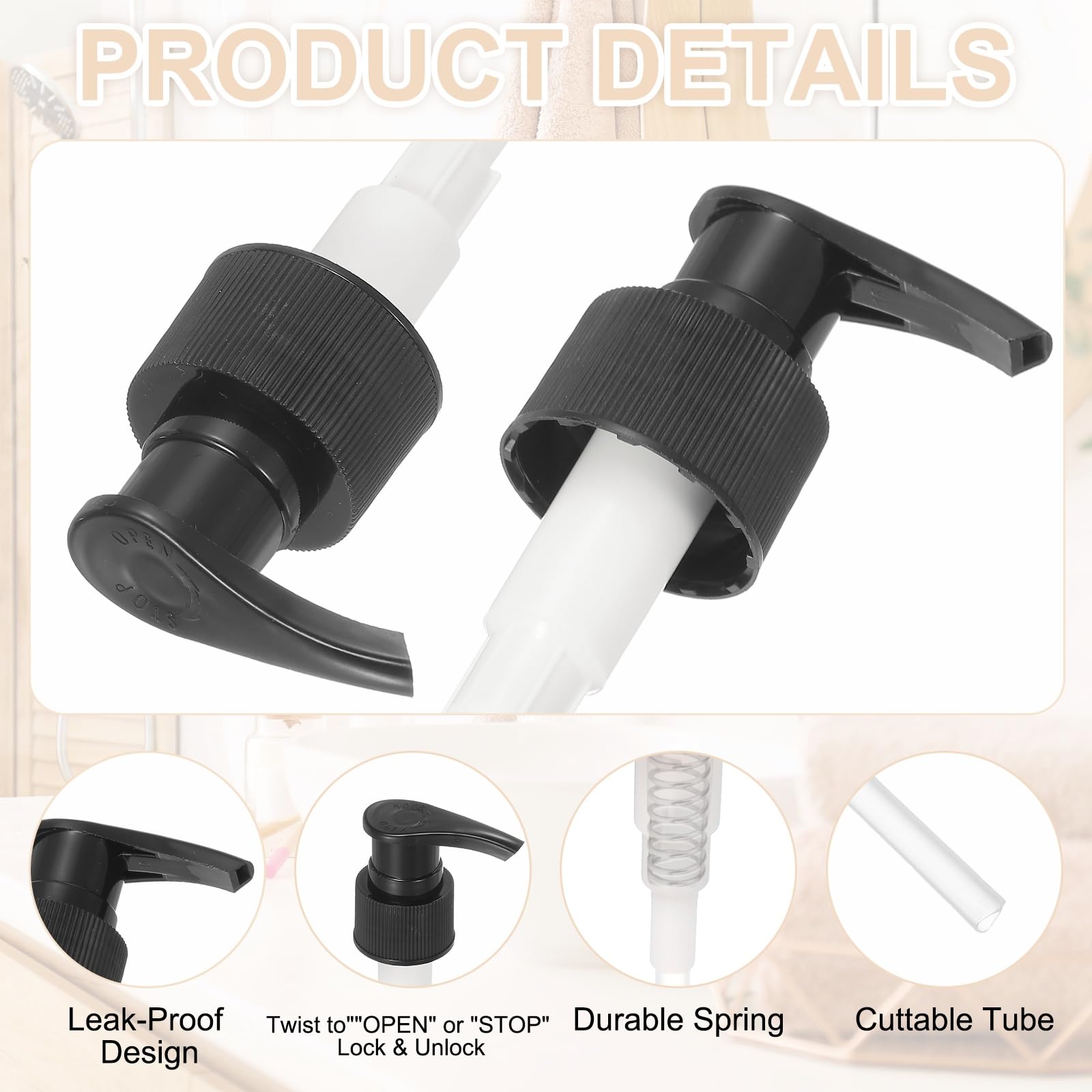 16 Pcs Soap Dispenser Pump Heads Soap Dispensers Top Pumps Replacement Switch Pumphead for Standard 28 (16 Count)