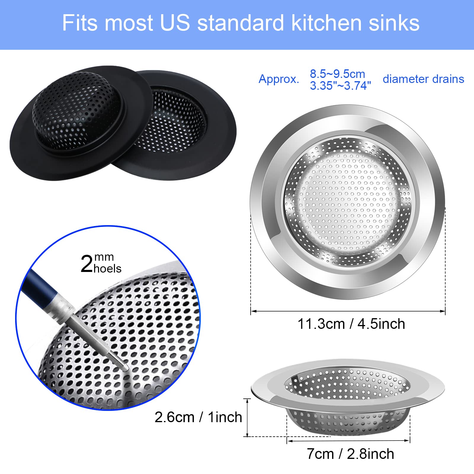 Kitchen Sink Drain Strainer (4 Count)